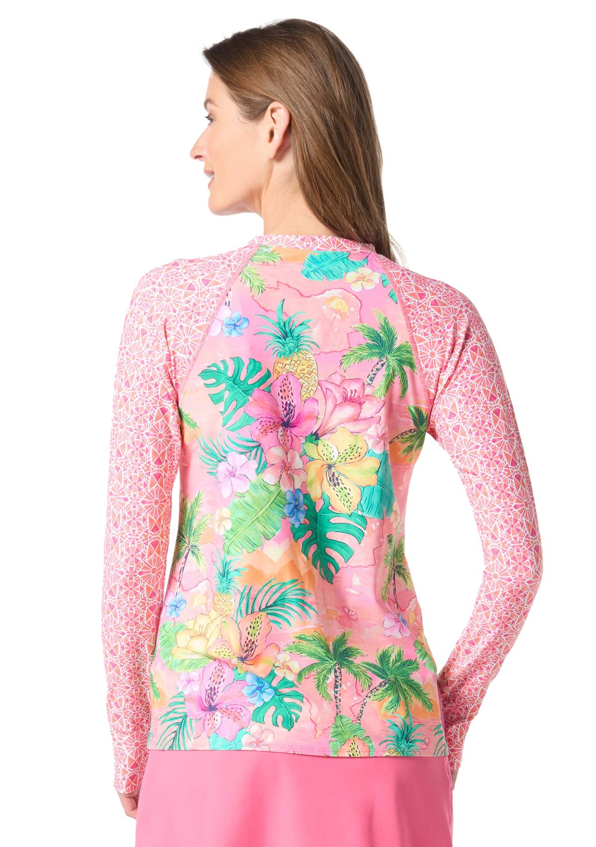 Beach House Mai Tai Magic Full Zip Floral Rash Guard | Belk