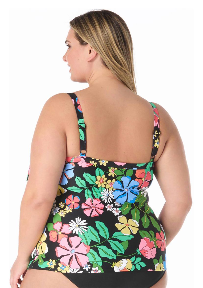 Plus Size Midnight Garden Tankini Swim Top