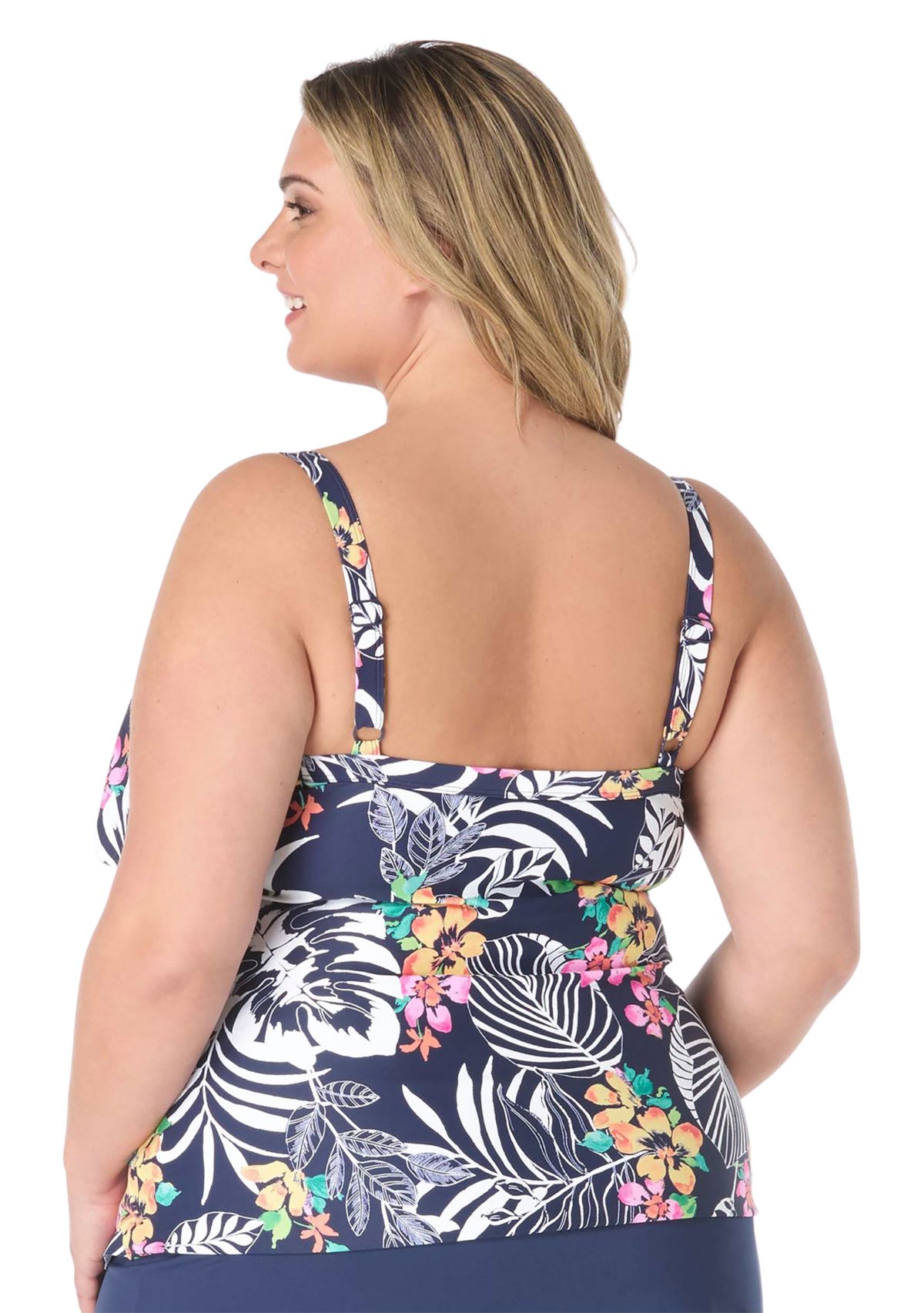 Plus Size Jungle Print Tankini Swim Top 