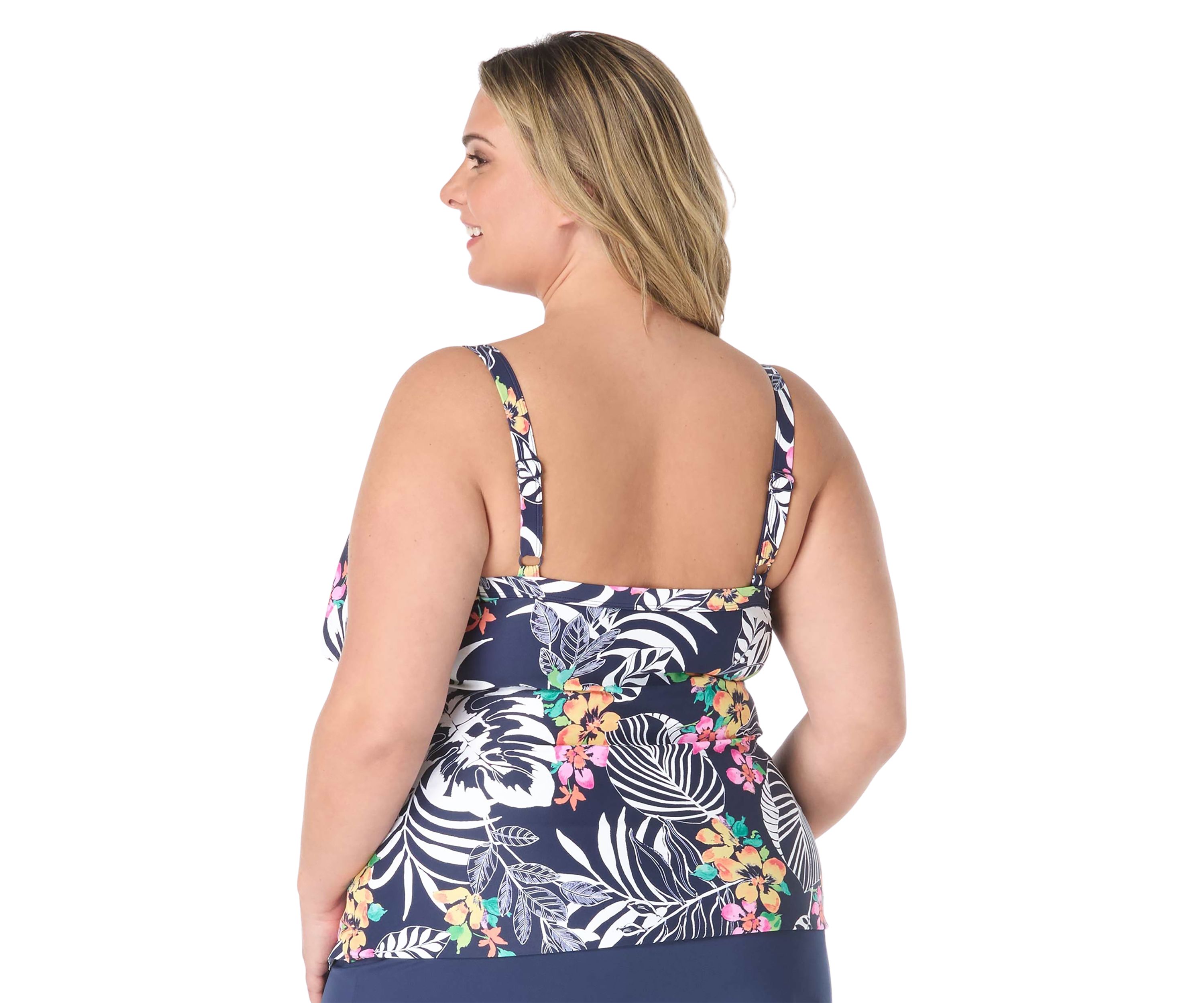 Plus Size Jungle Print Tankini Swim Top 