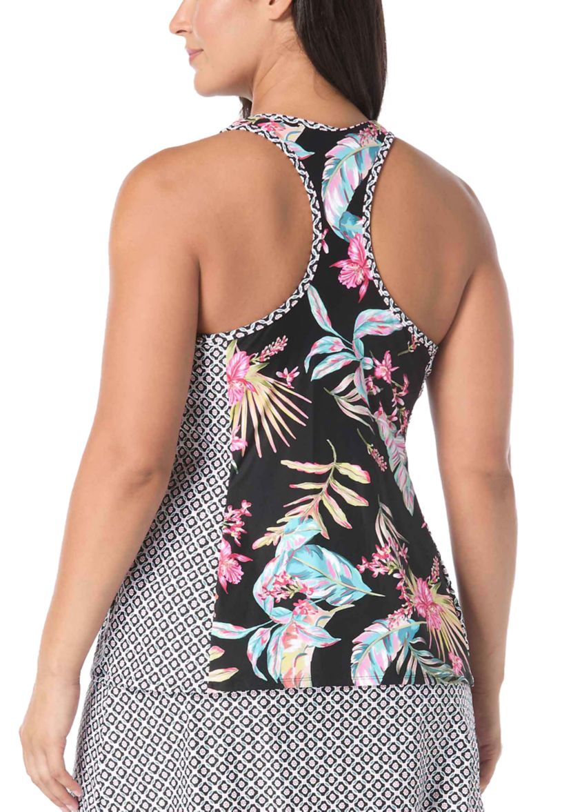 Plus Size Endless Summer Erinna Twin Print Tankini Swim Top