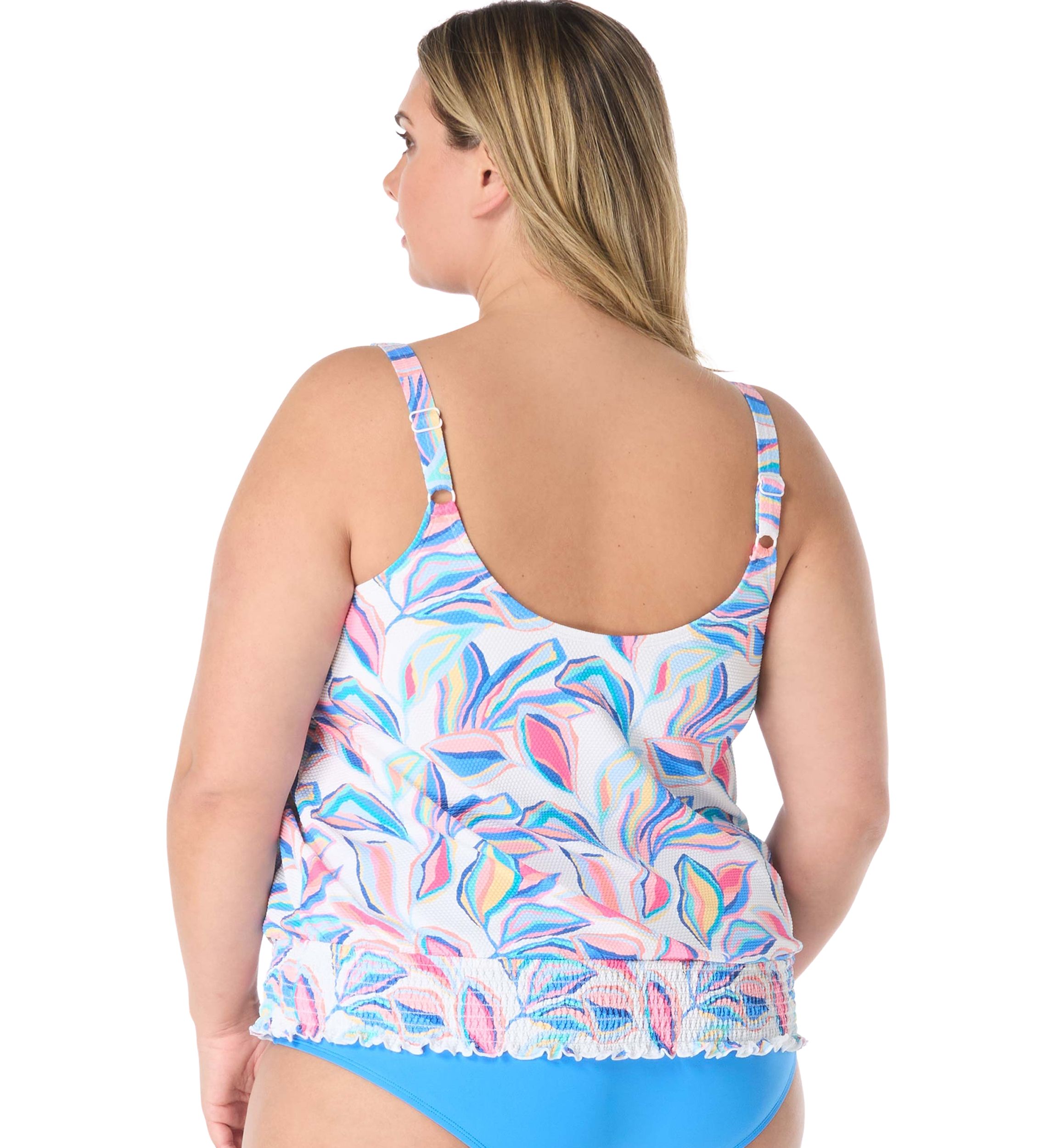 Plus Size Bora Bora Floral Cross Band Swim Top