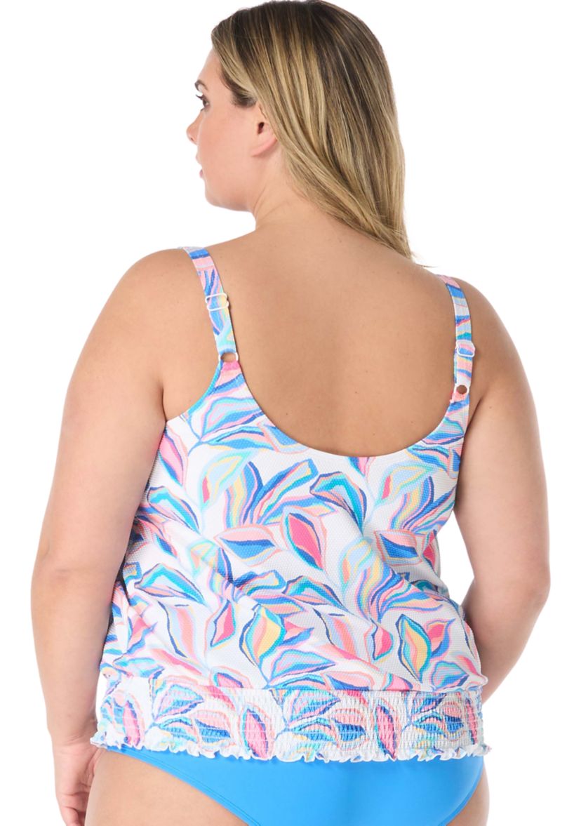 Plus Size Bora Bora Floral Cross Band Swim Top