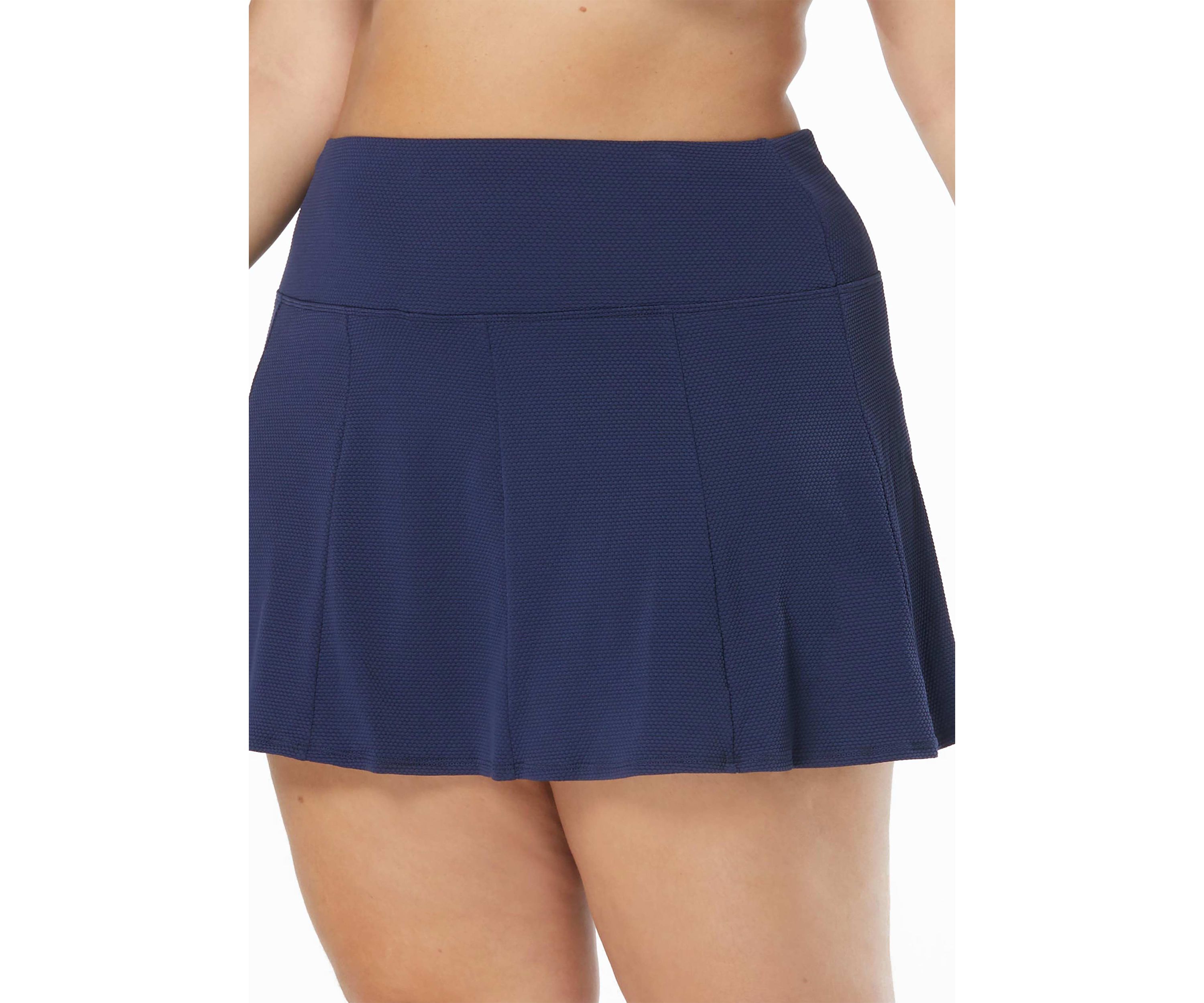 Plus Size Solid Pique Swim Skort 