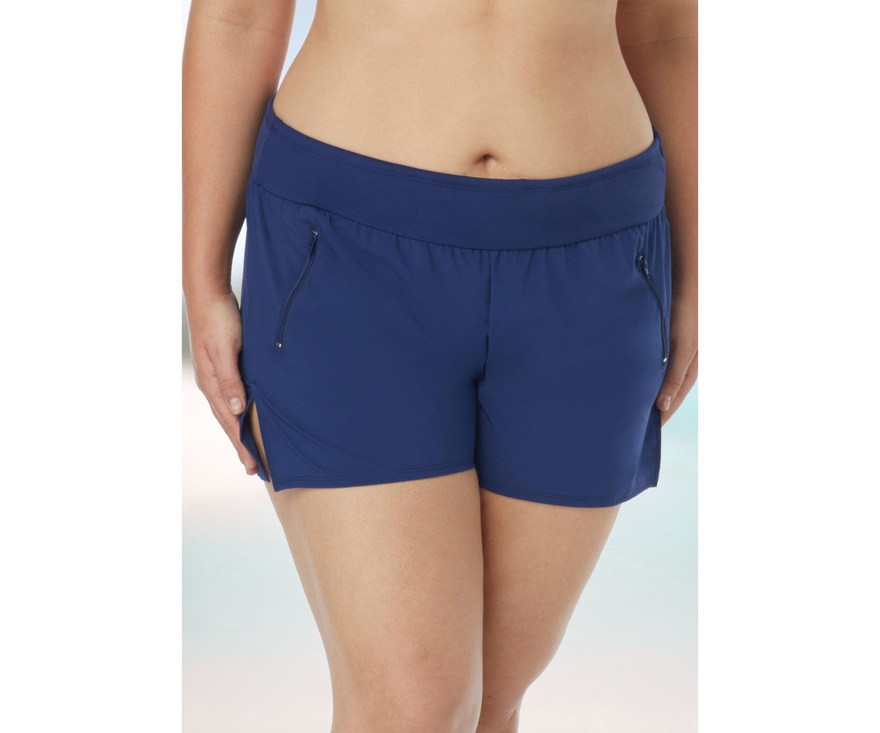 Plus Size Stretch Woven Swim Shorts