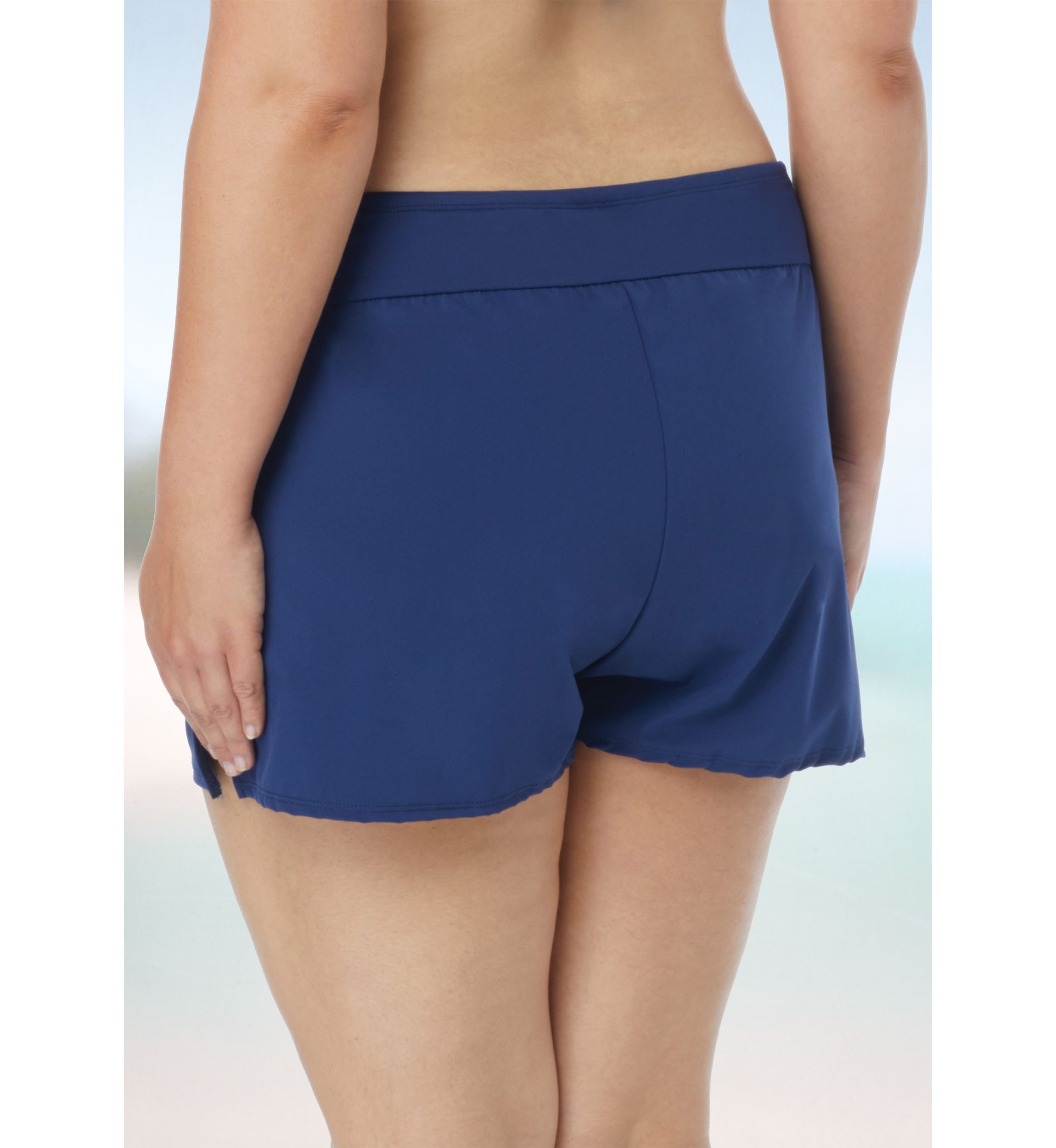 Plus Size Stretch Woven Swim Shorts