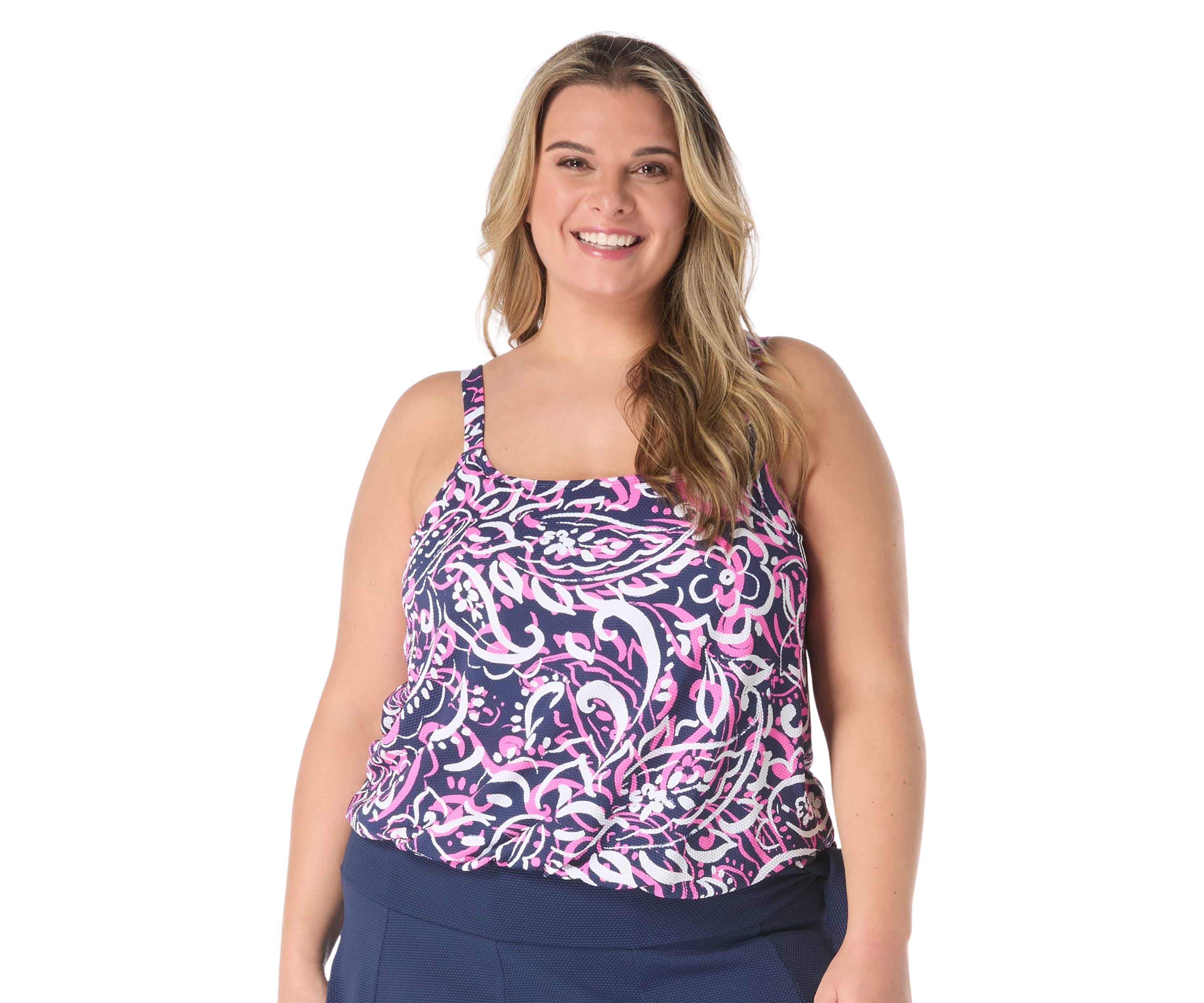Plus Size Parade Paisley Tankini Swim Top 