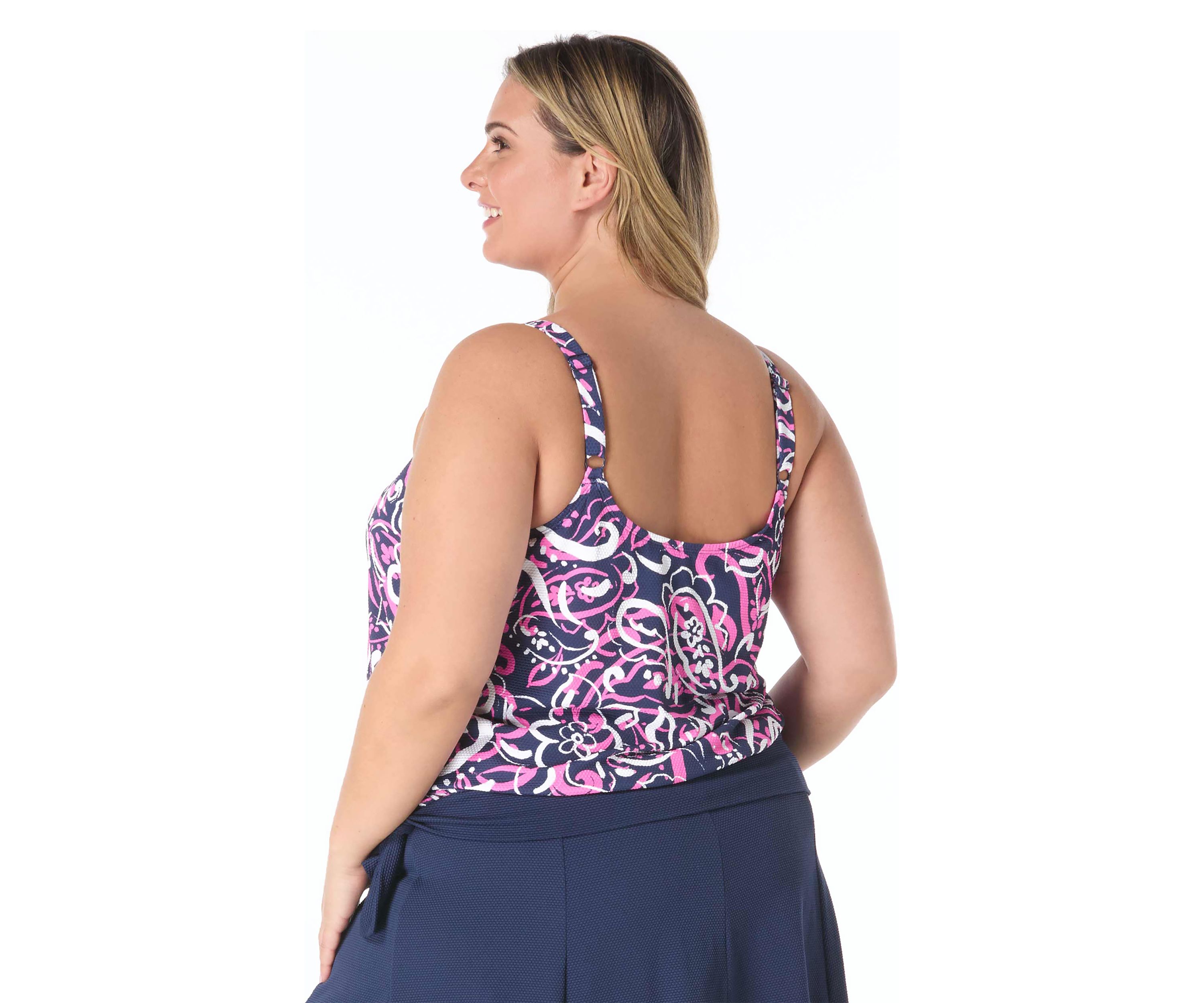 Plus Size Parade Paisley Tankini Swim Top 