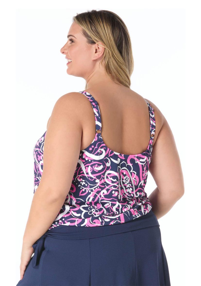 Plus Size Parade Paisley Tankini Swim Top 