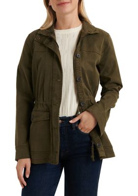 Lucky Brand Women's Cropped Twill Utility Jacket