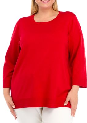 cable & gauge Women's Plus Size Tunic Sweater, Sage, 1X -  0635762518236