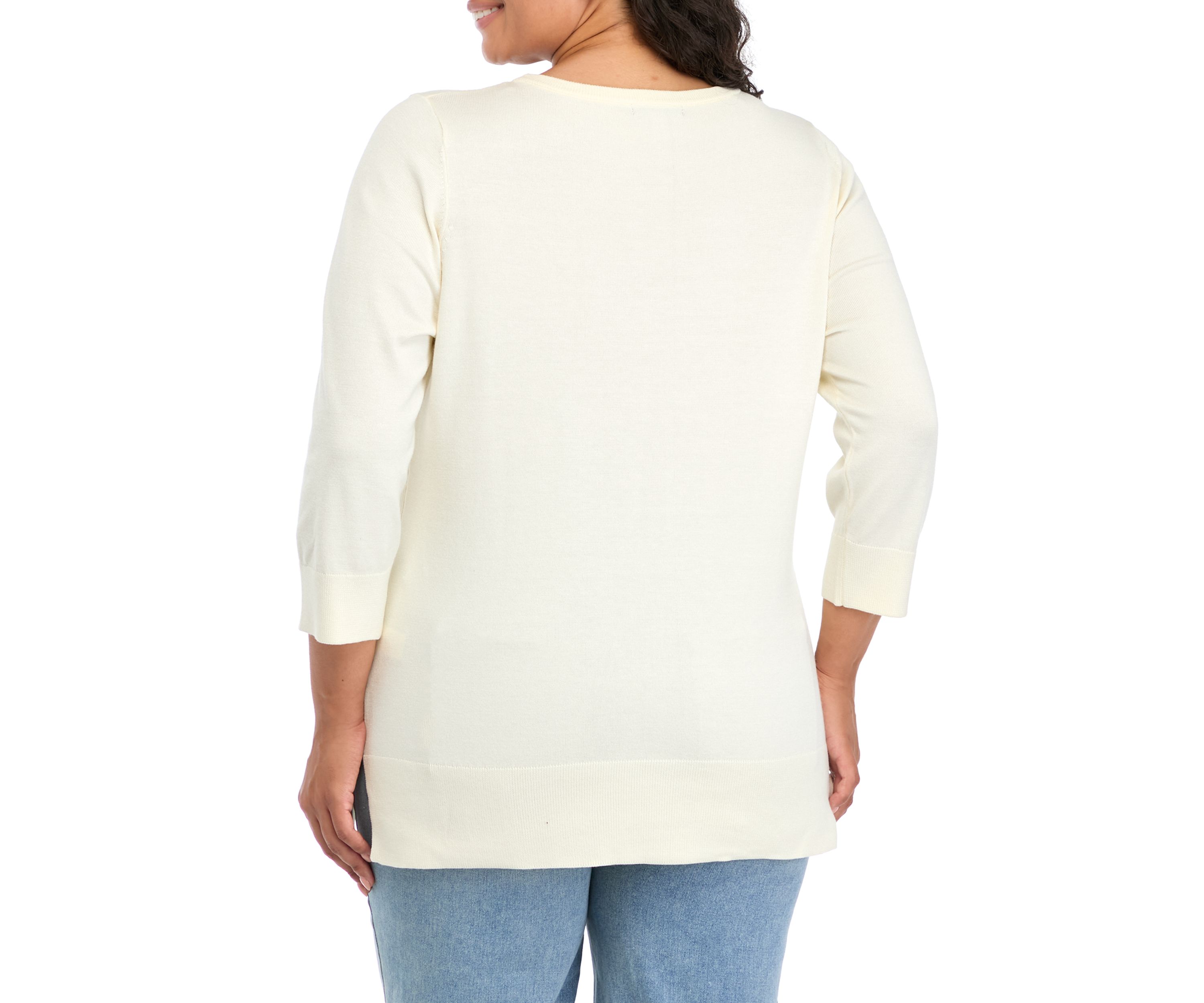 Plus Size Ribbed Tunic Sweater 