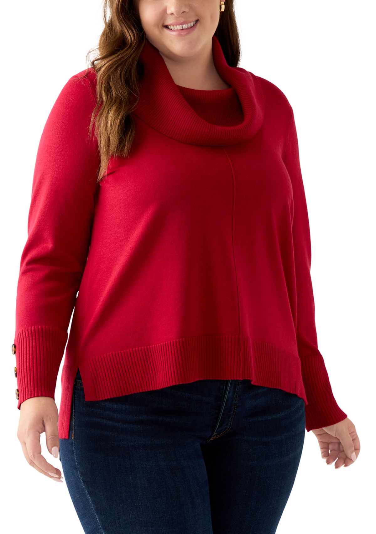 Plus Size Cowl Neck Sweater
