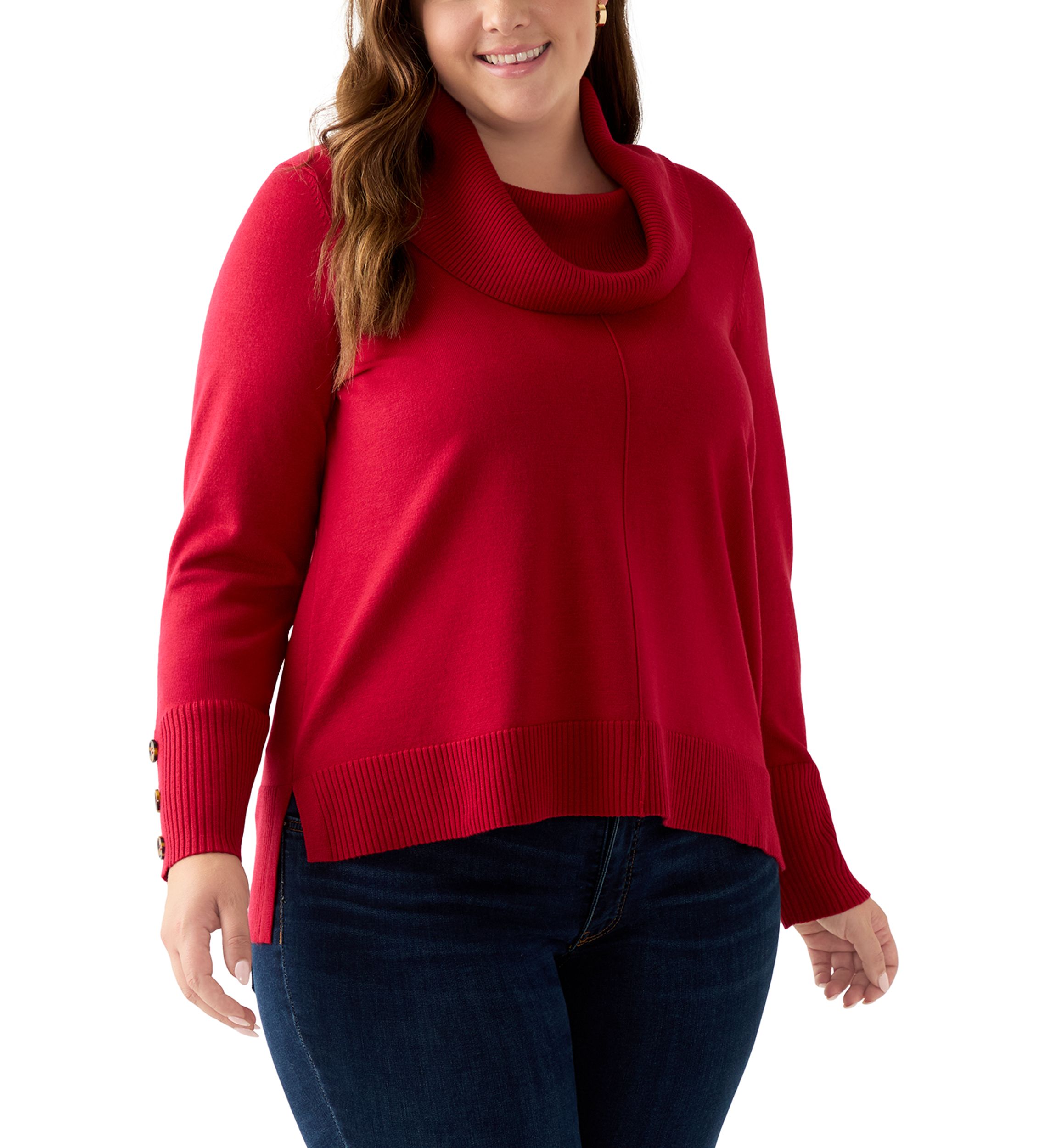 Plus Size Cowl Neck Sweater