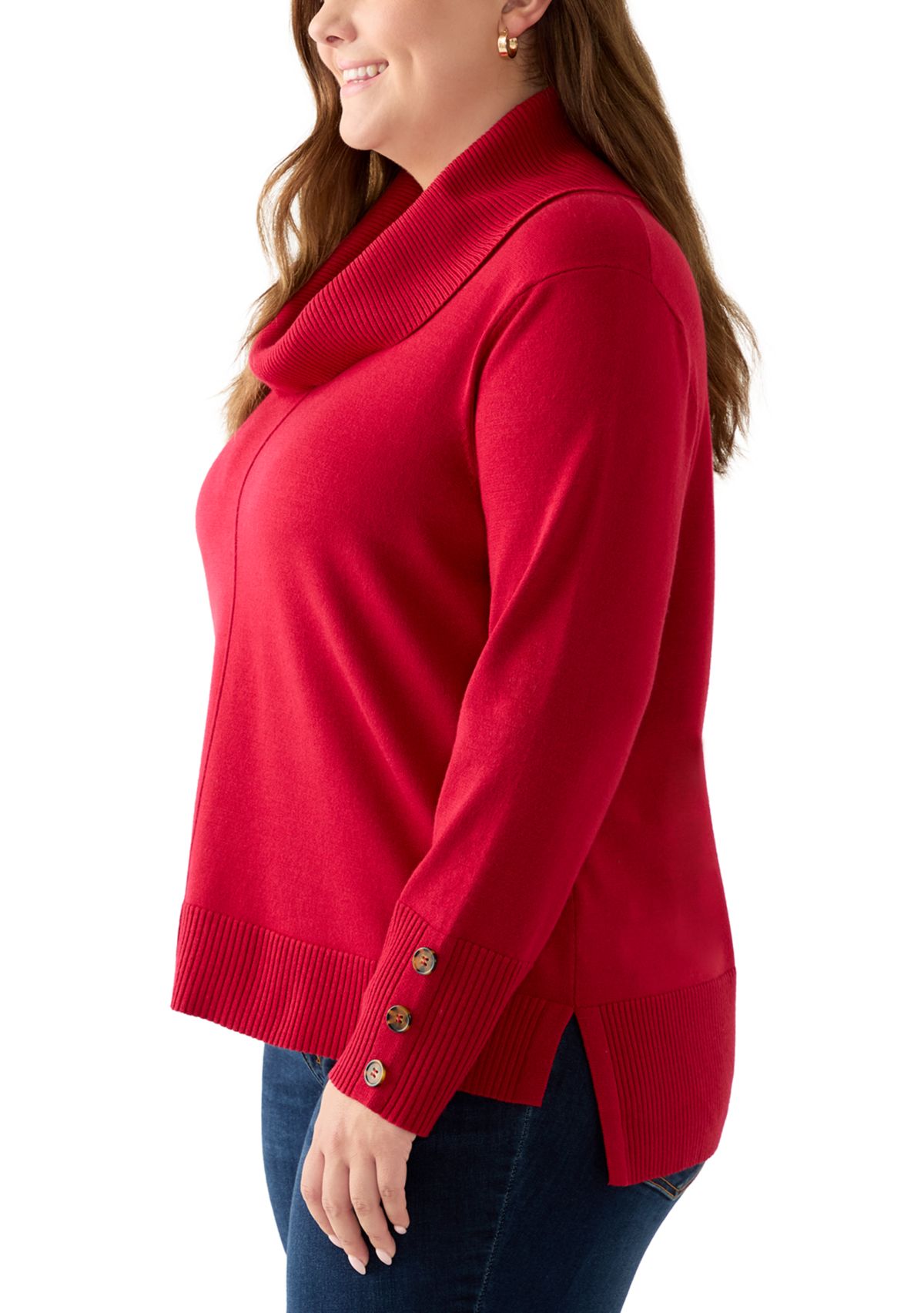 Plus Size Cowl Neck Sweater