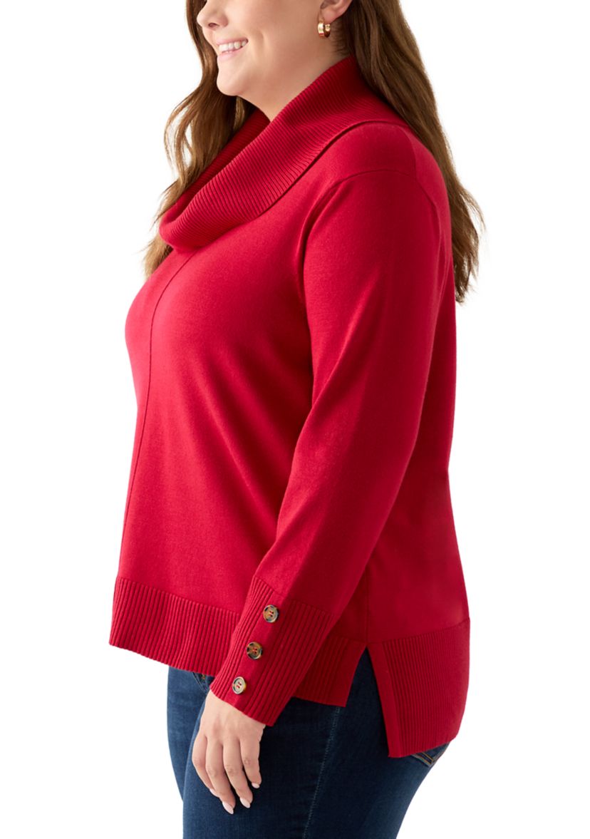 Plus Size Cowl Neck Sweater