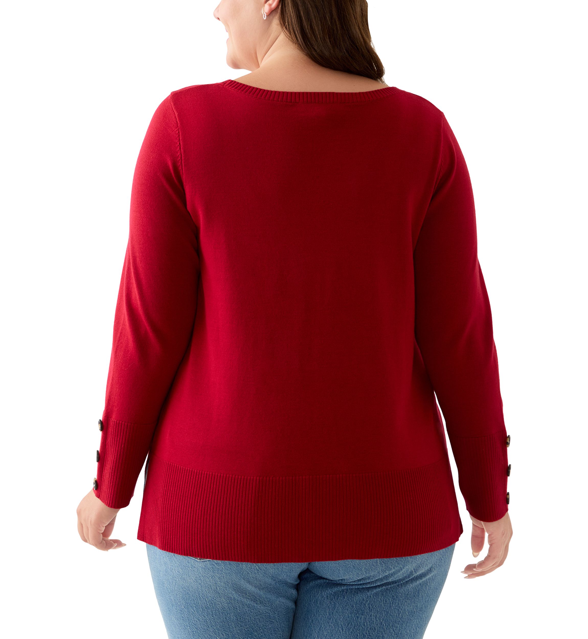 Plus Size Seam Front Tunic Sweater