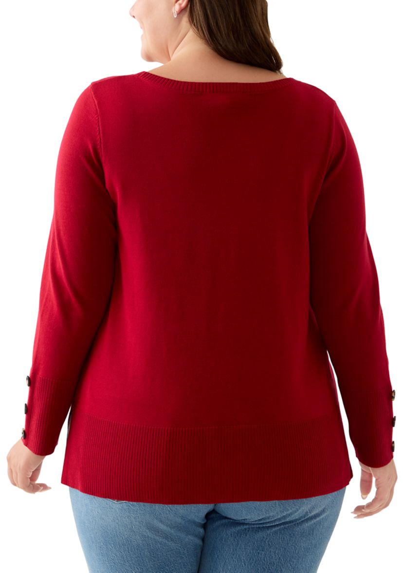 Plus Size Seam Front Tunic Sweater