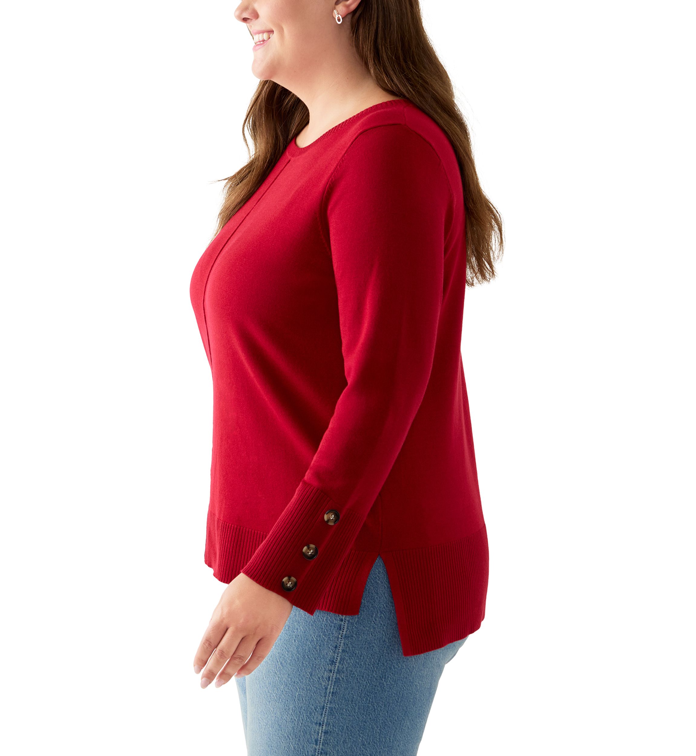 Plus Size Seam Front Tunic Sweater