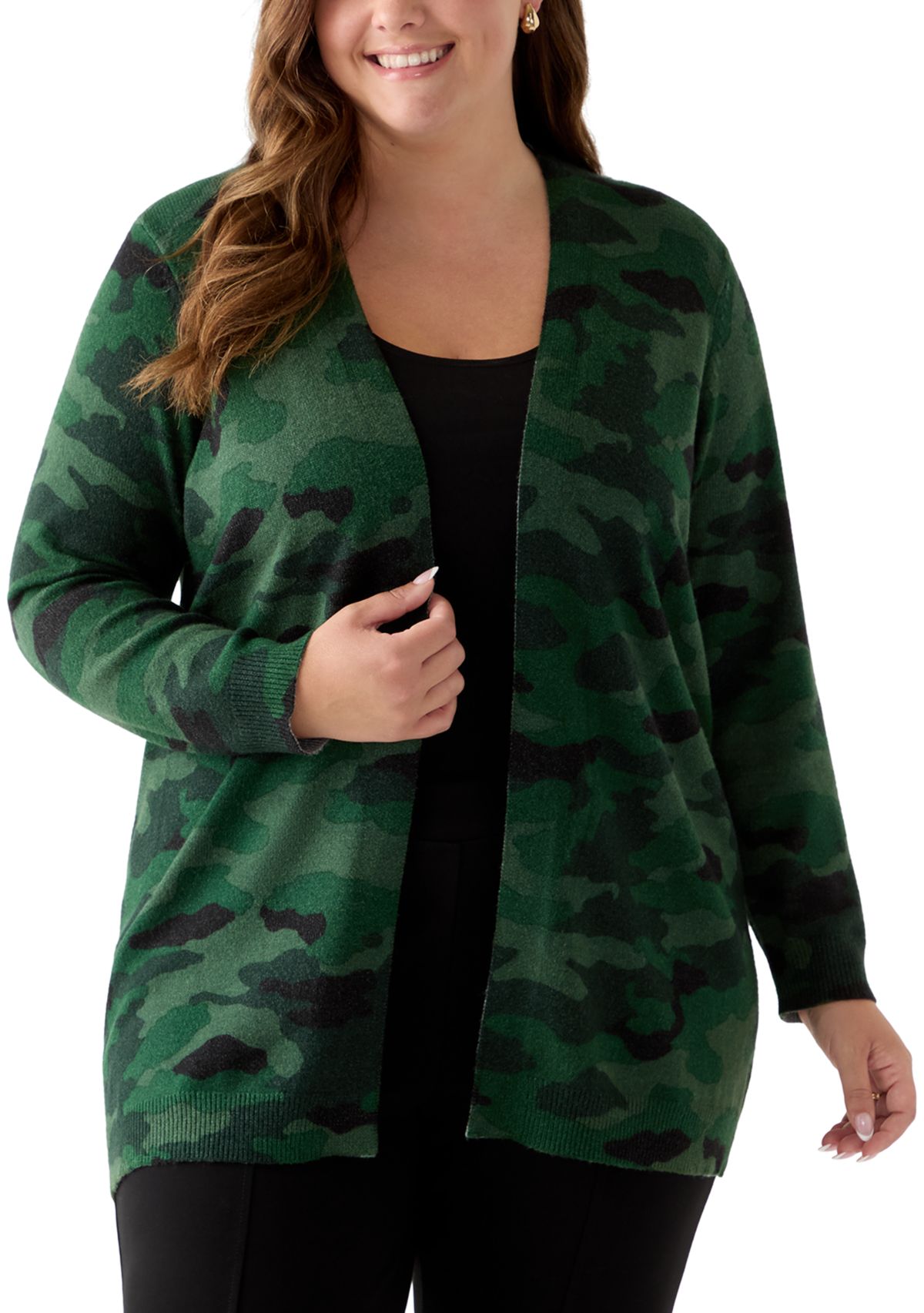 Plus Size Animal Print Cardigan