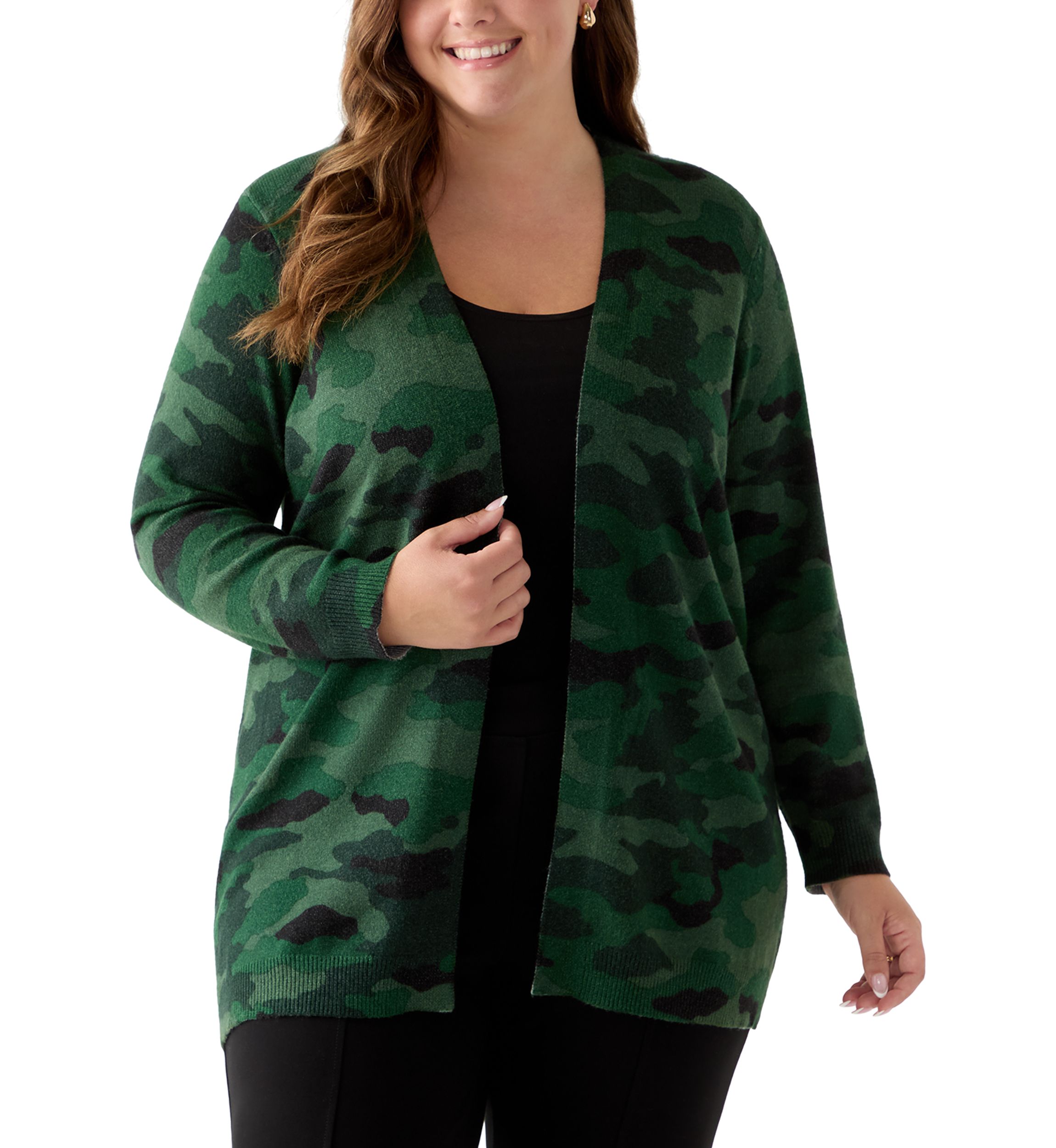 Plus Size Animal Print Cardigan