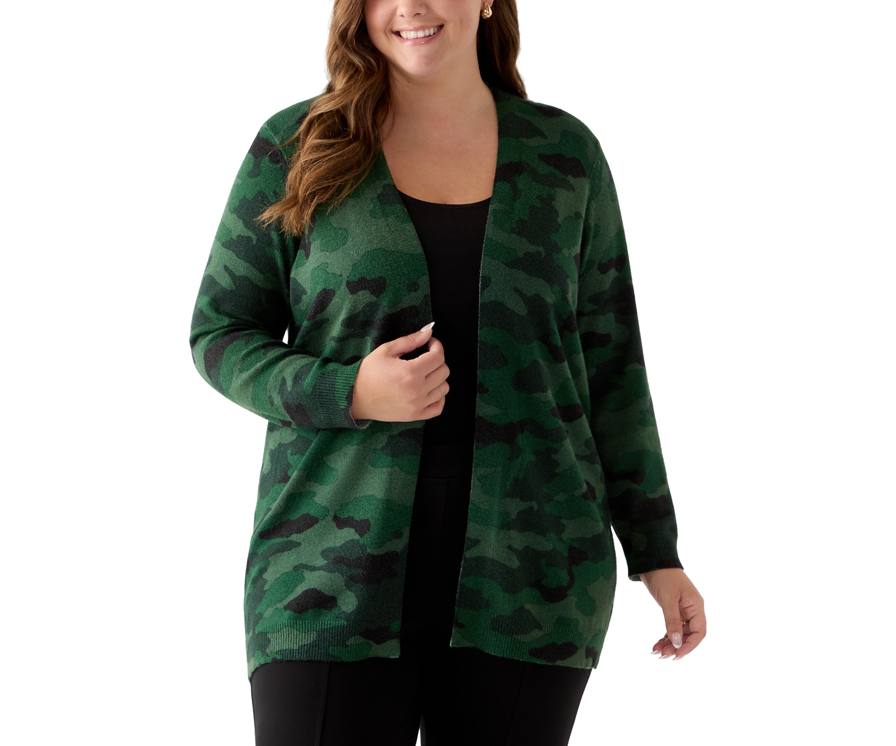 Plus Size Animal Print Cardigan