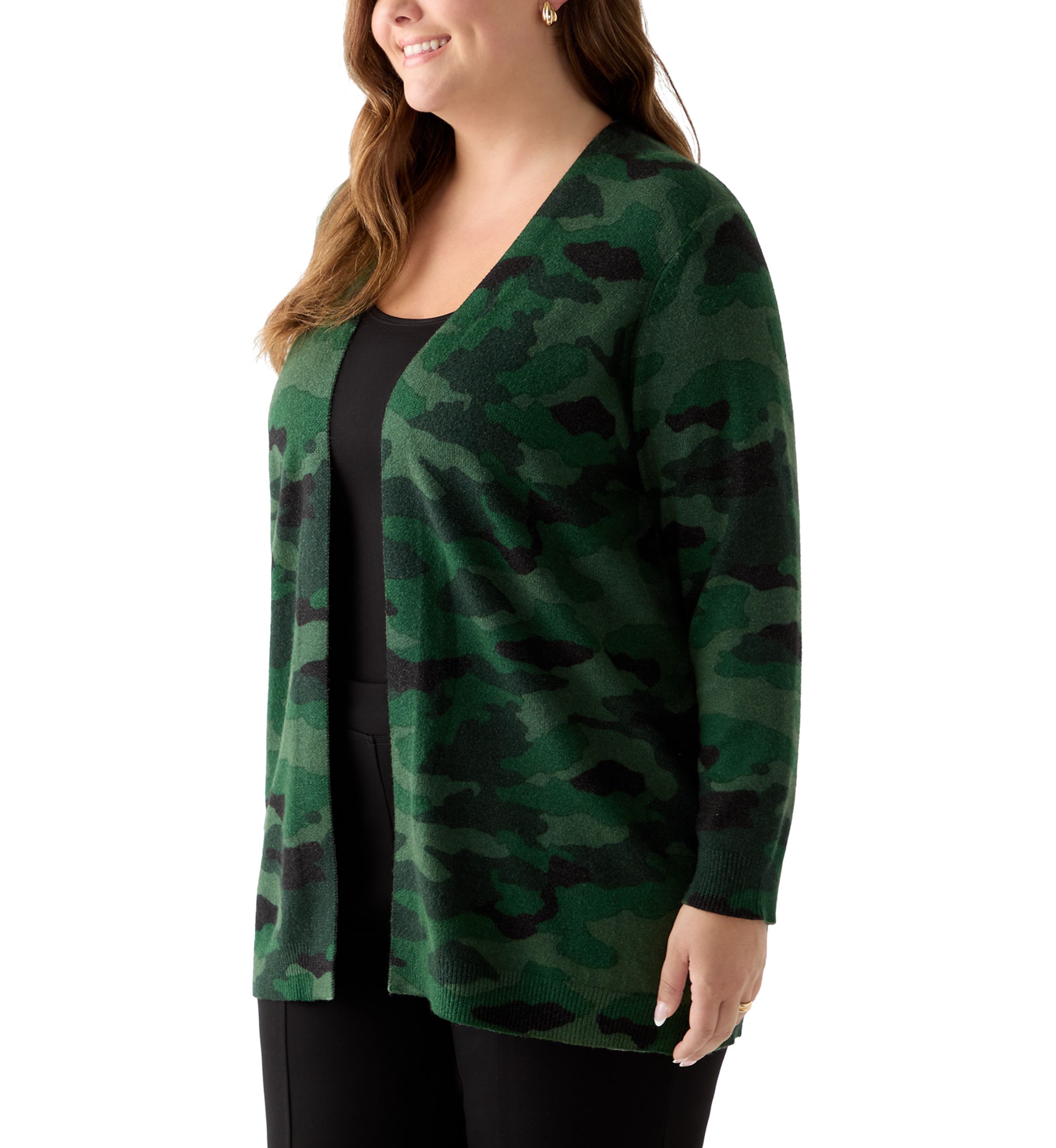 Plus Size Animal Print Cardigan