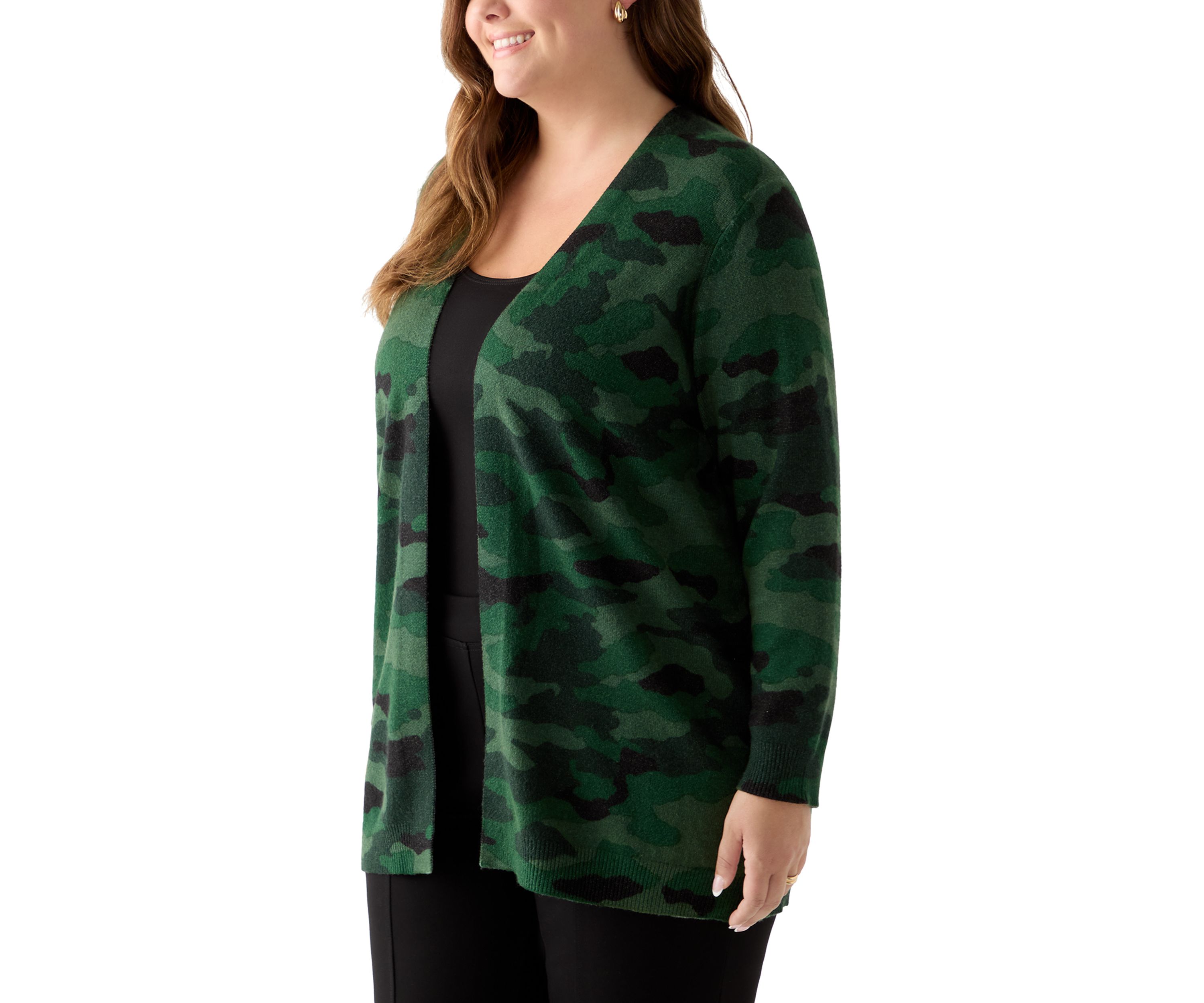 Plus Size Animal Print Cardigan