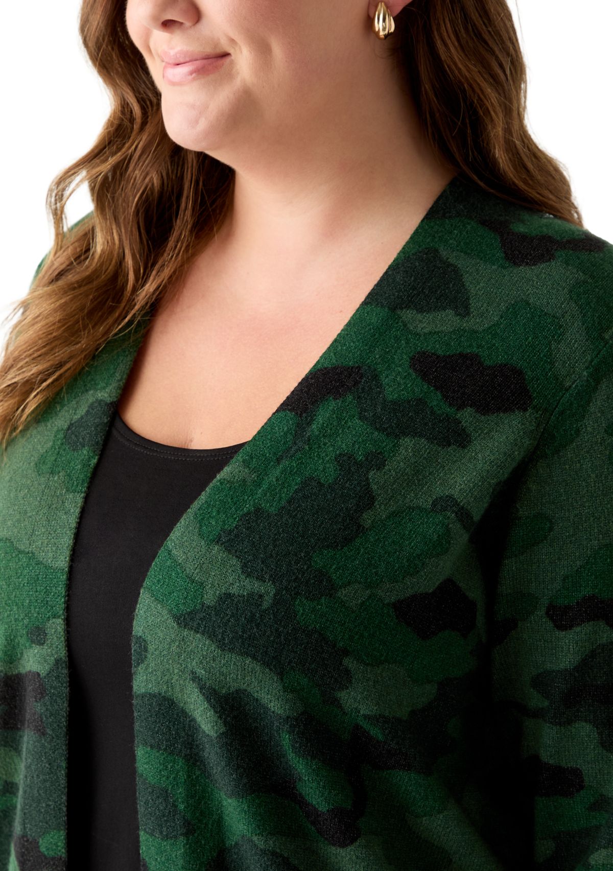 Plus Size Animal Print Cardigan