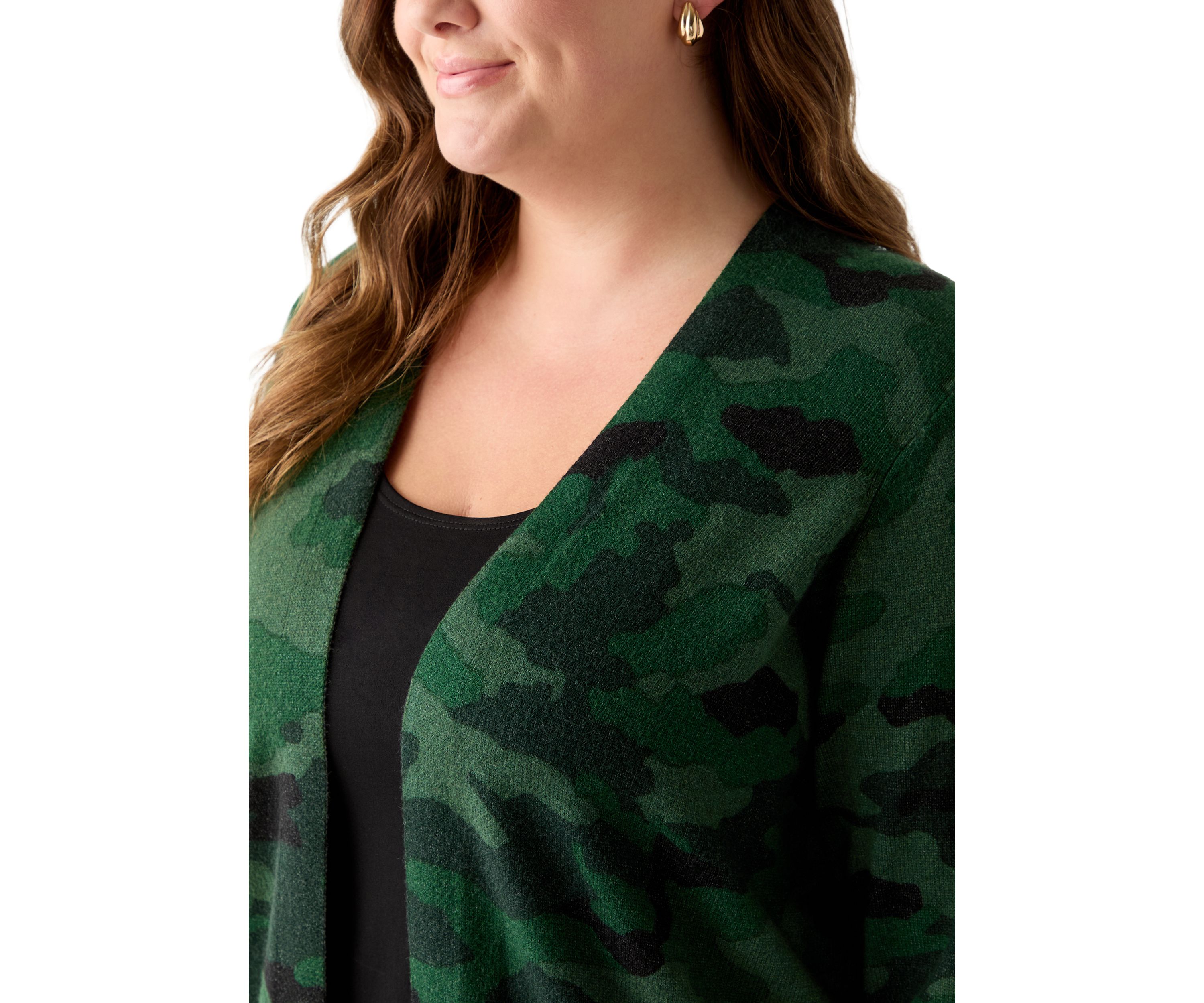 Plus Size Animal Print Cardigan
