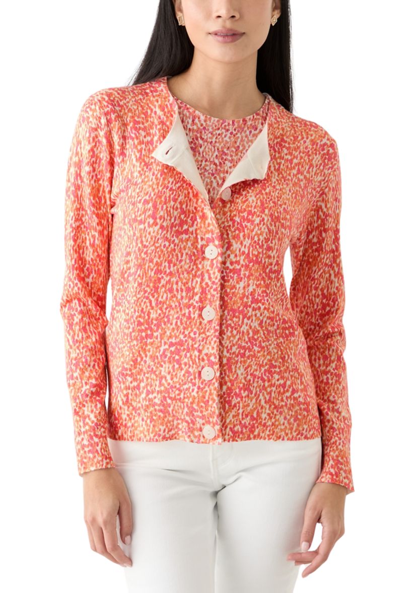 Petite Long Sleeve Printed Cardigan 