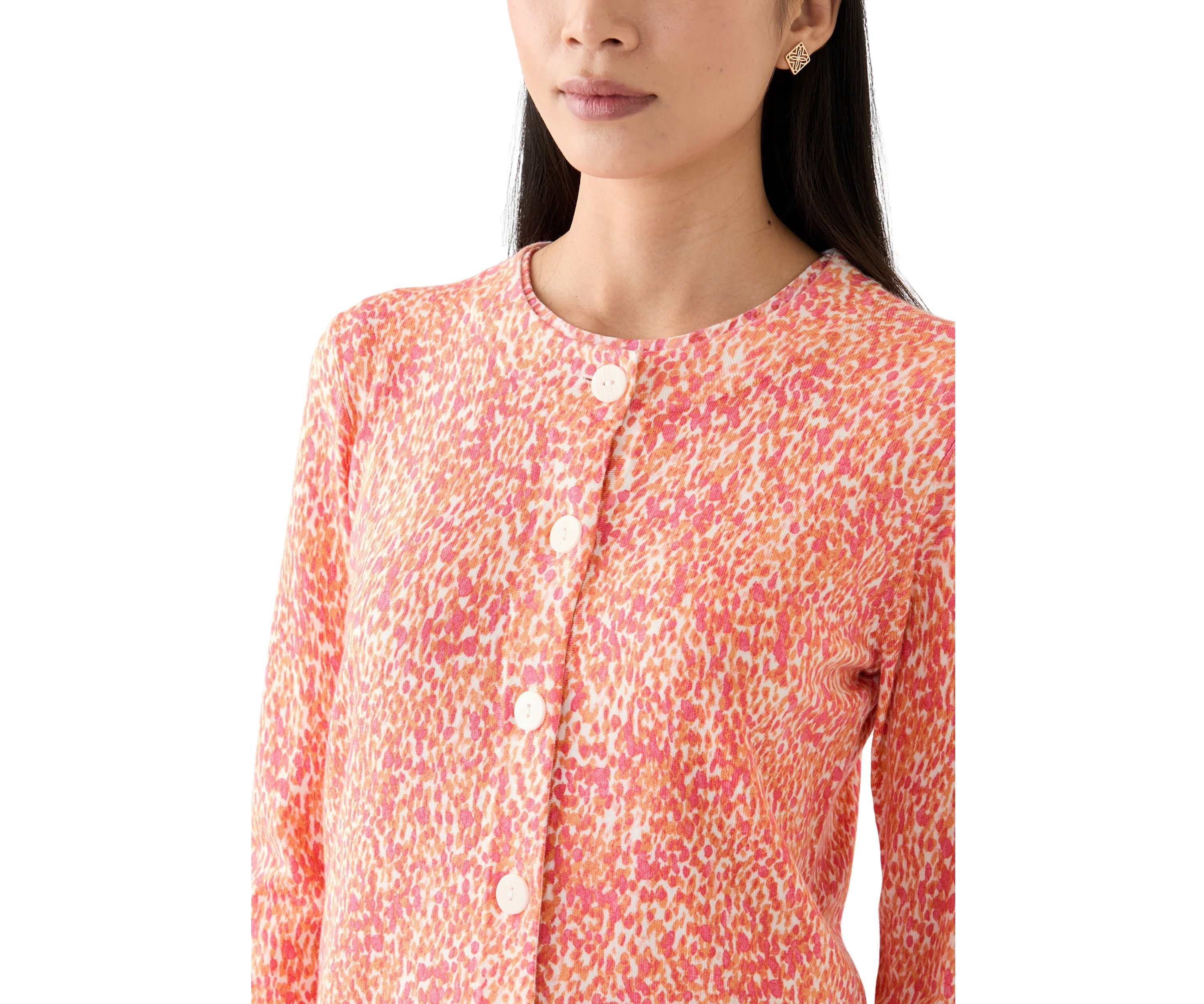 Petite Long Sleeve Printed Cardigan 