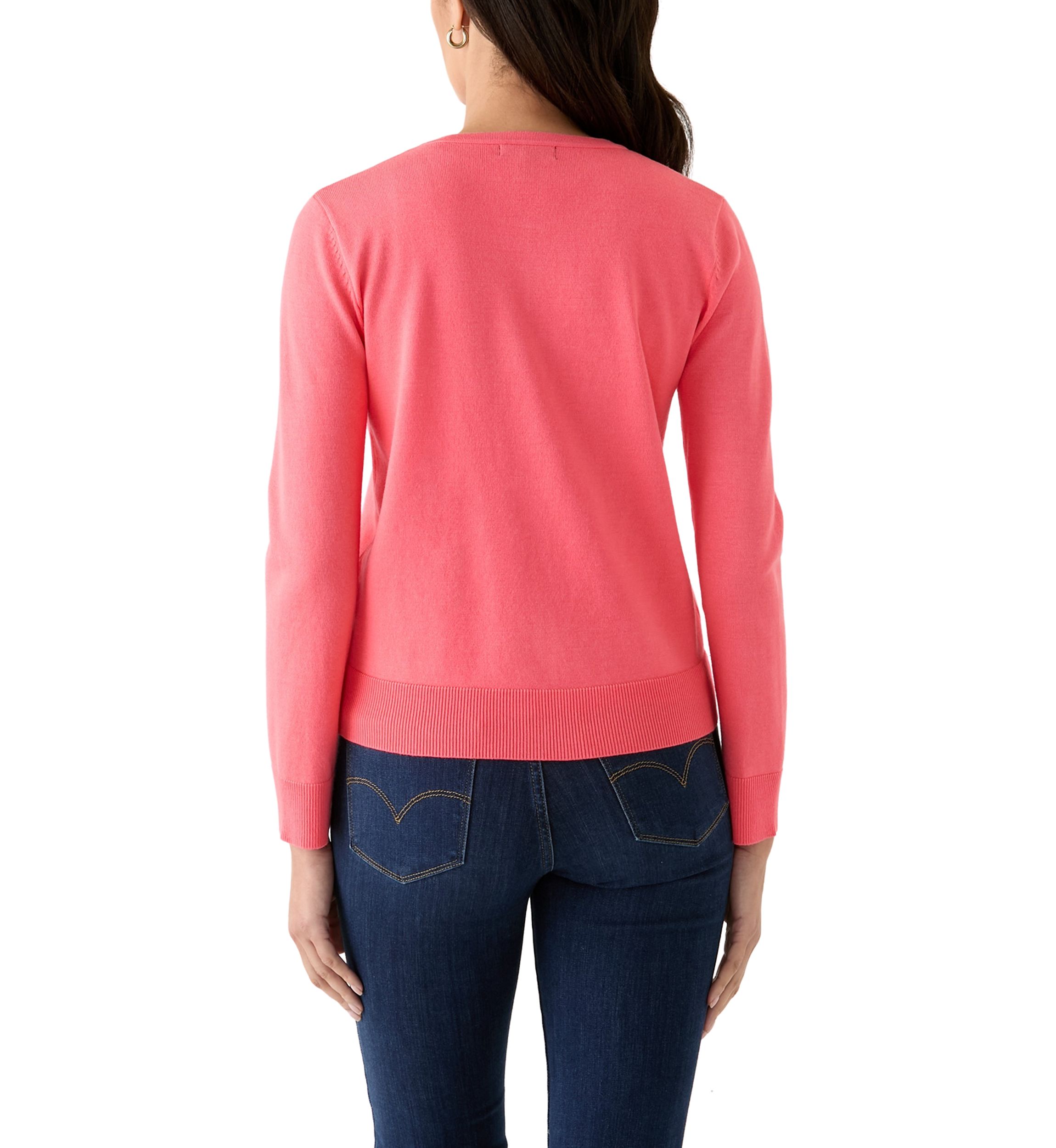 Petite Long Sleeve Solid Button Cardigan