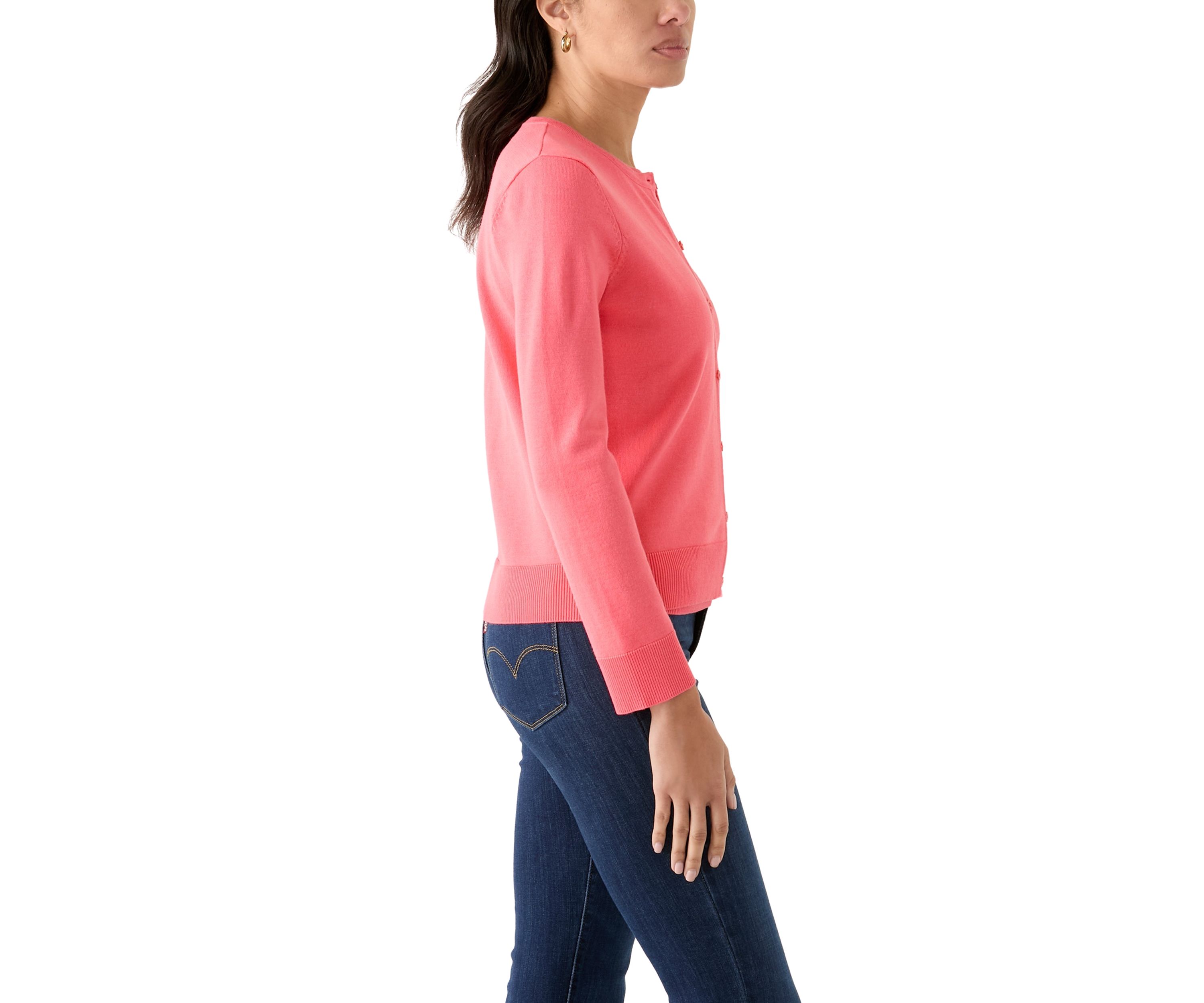 Petite Long Sleeve Solid Button Cardigan