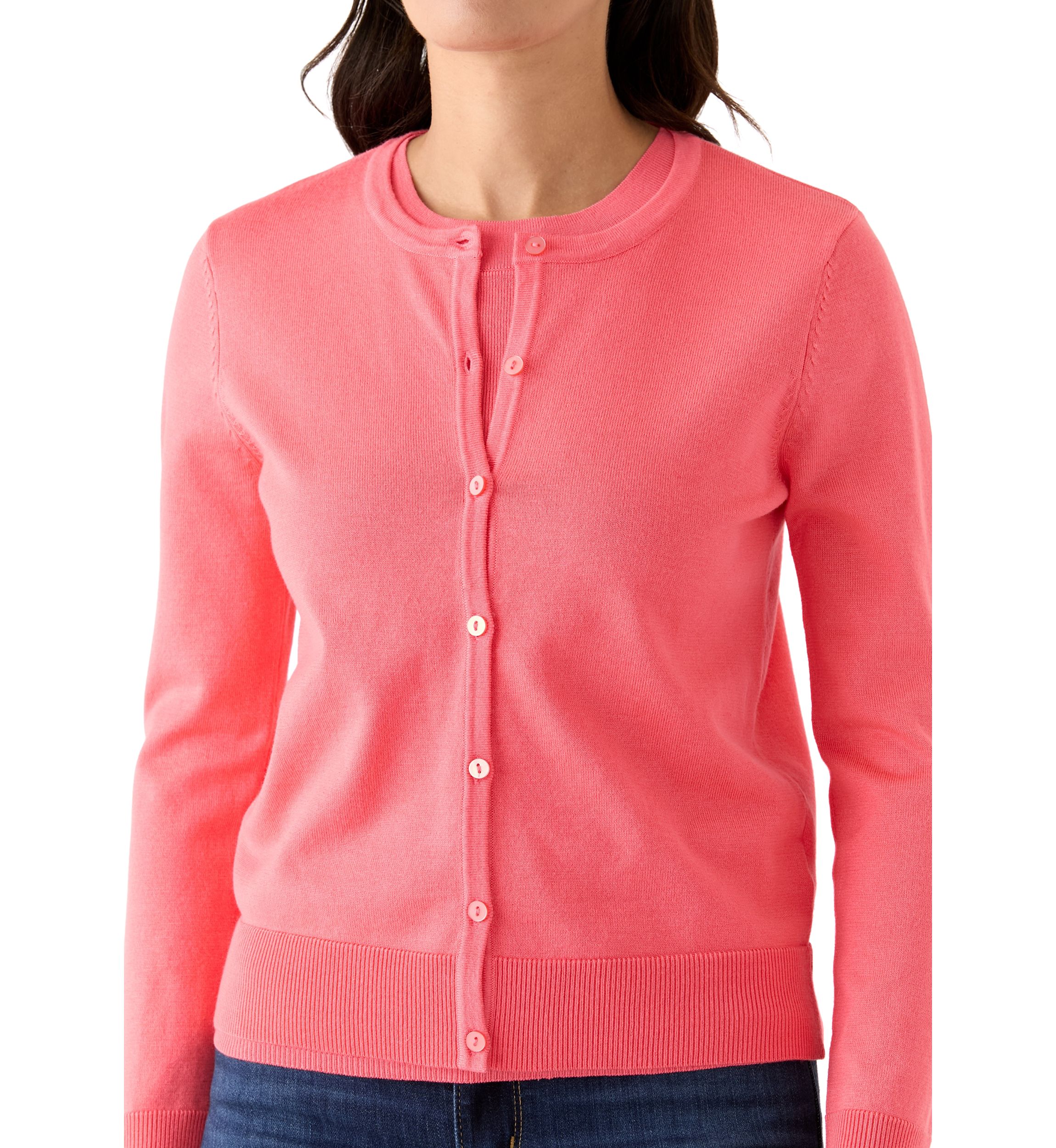 Petite Long Sleeve Solid Button Cardigan