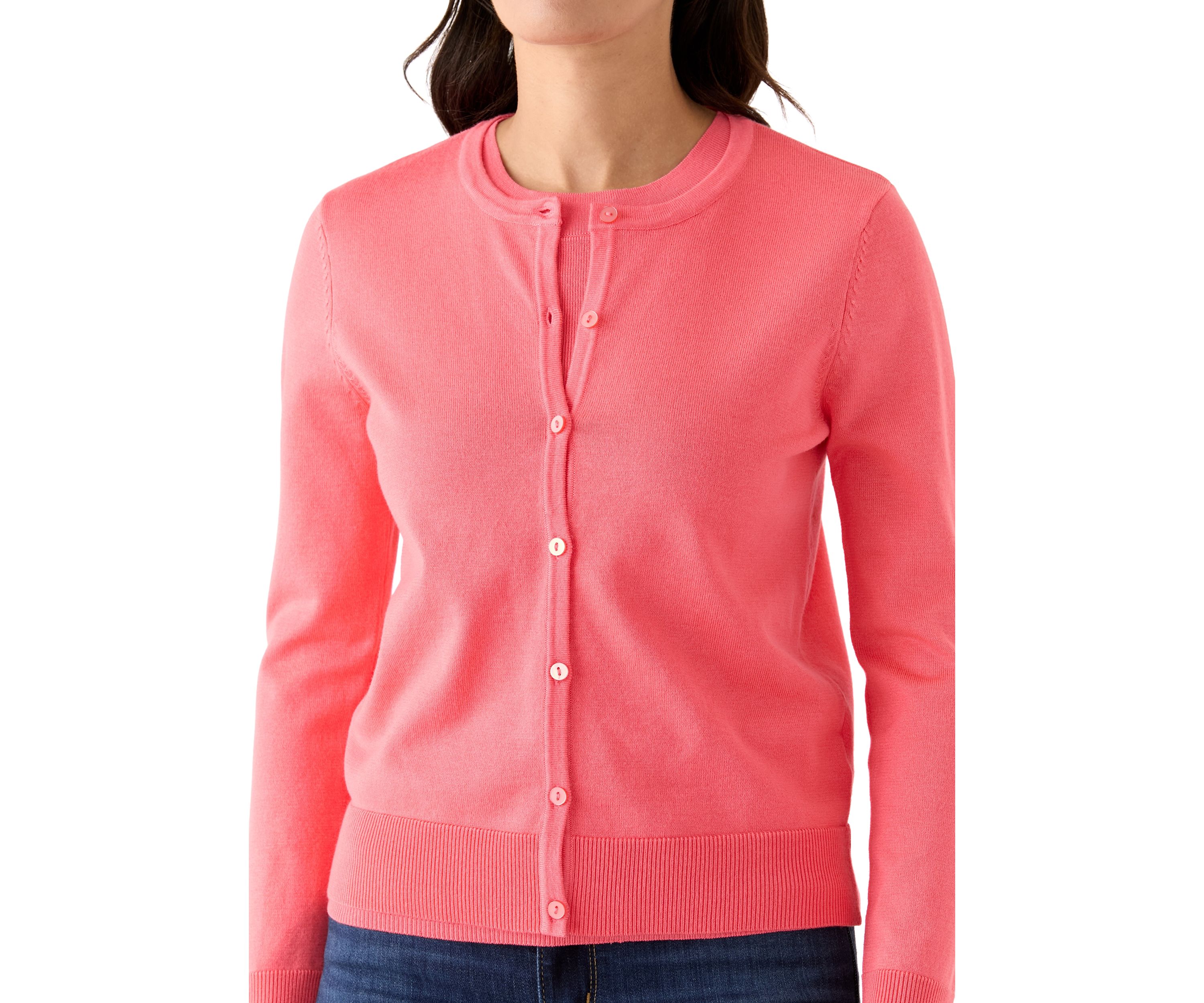 Petite Long Sleeve Solid Button Cardigan