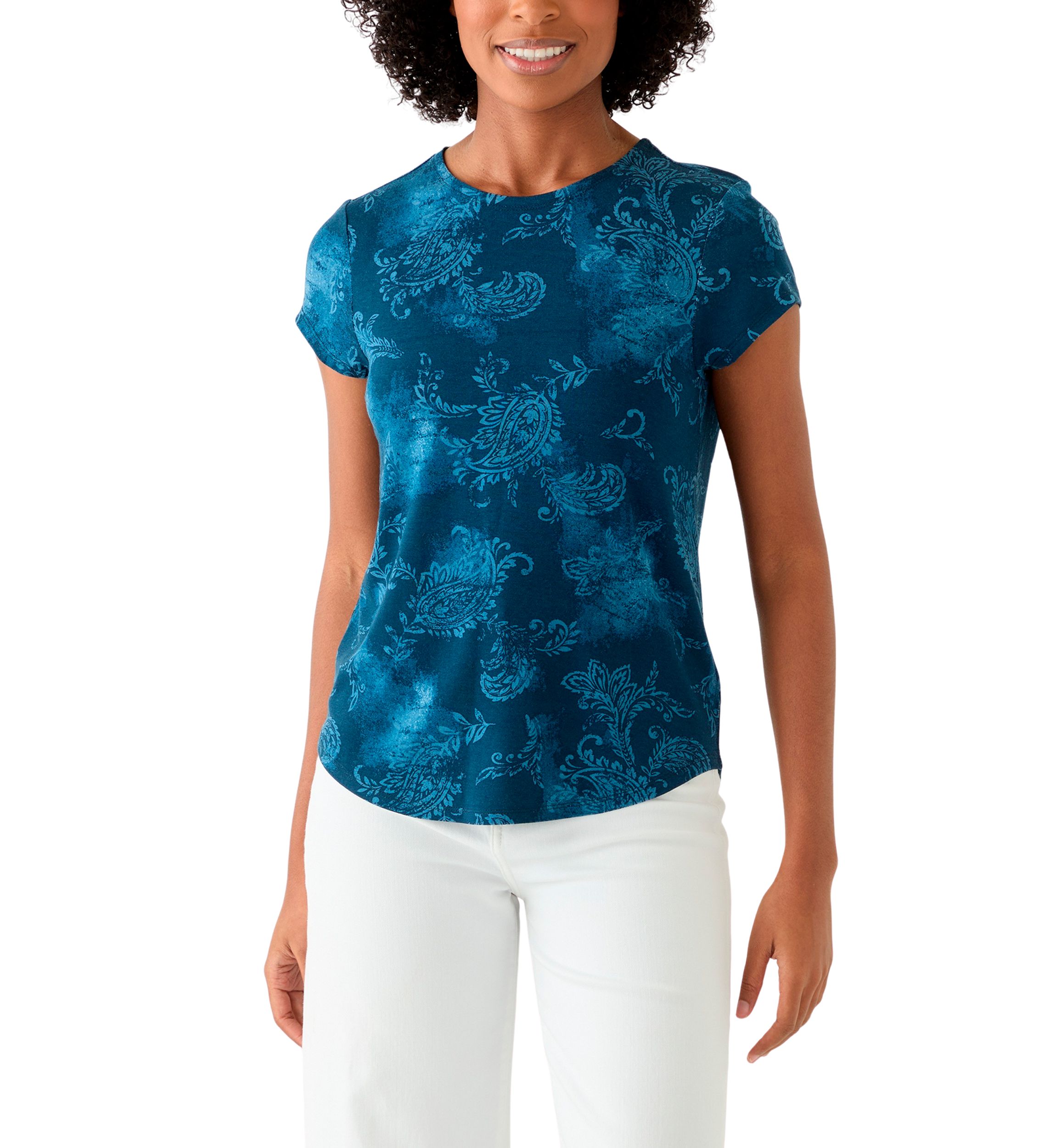 Petite Printed Crew Neck T-Shirt 