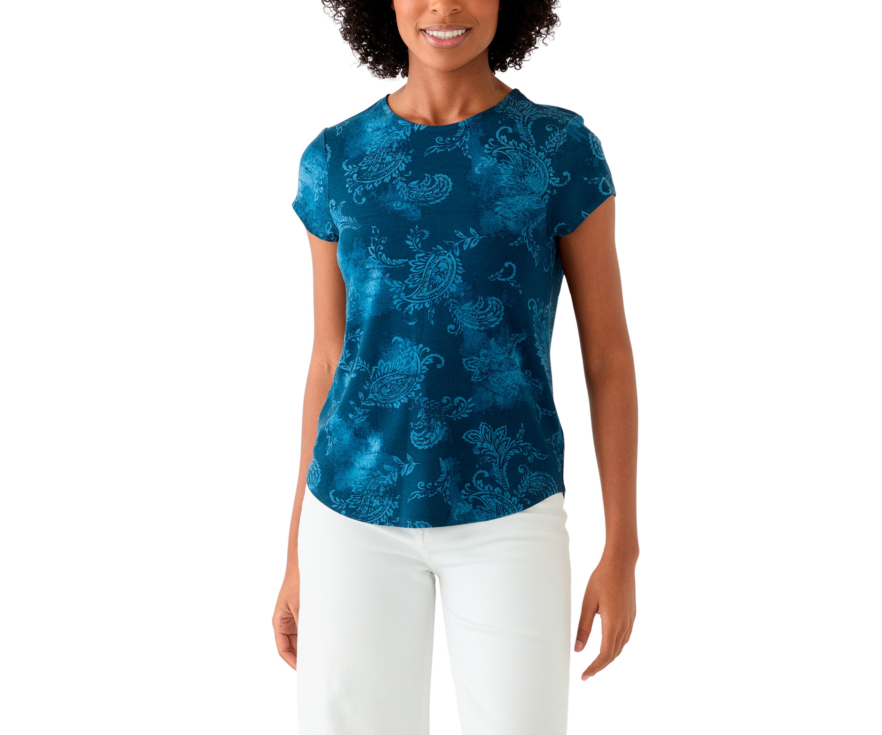 Petite Printed Crew Neck T-Shirt 