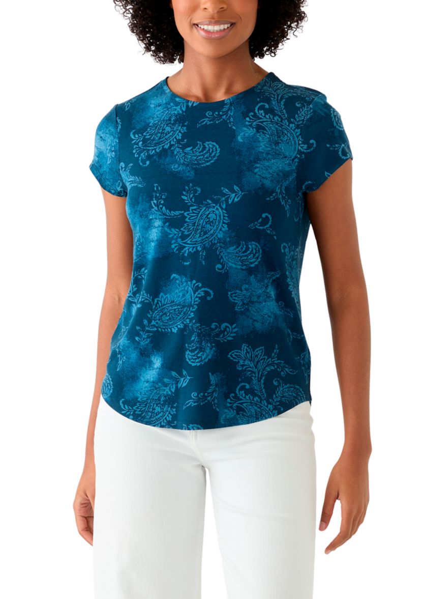 Petite Printed Crew Neck T-Shirt 