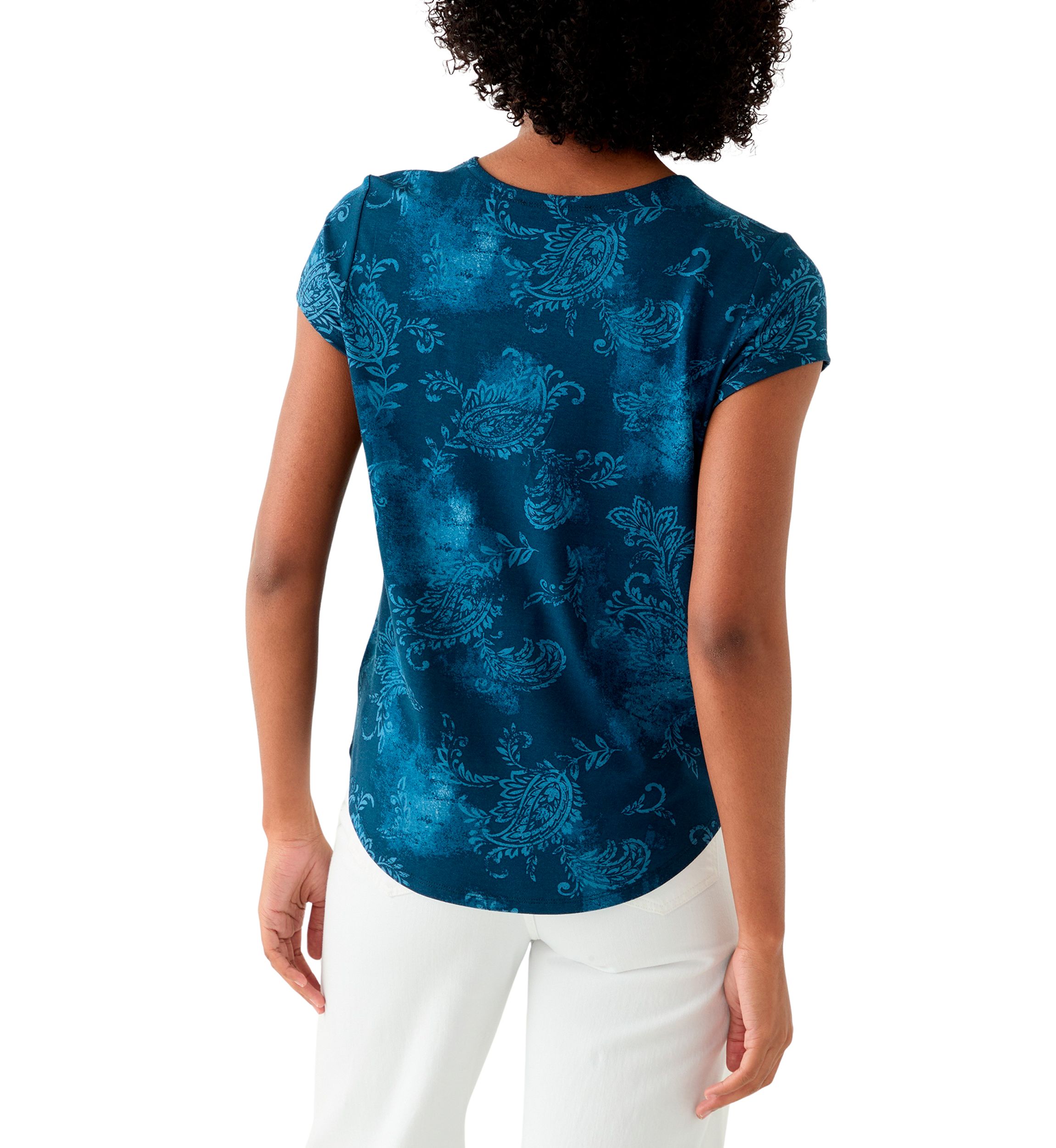 Petite Printed Crew Neck T-Shirt 