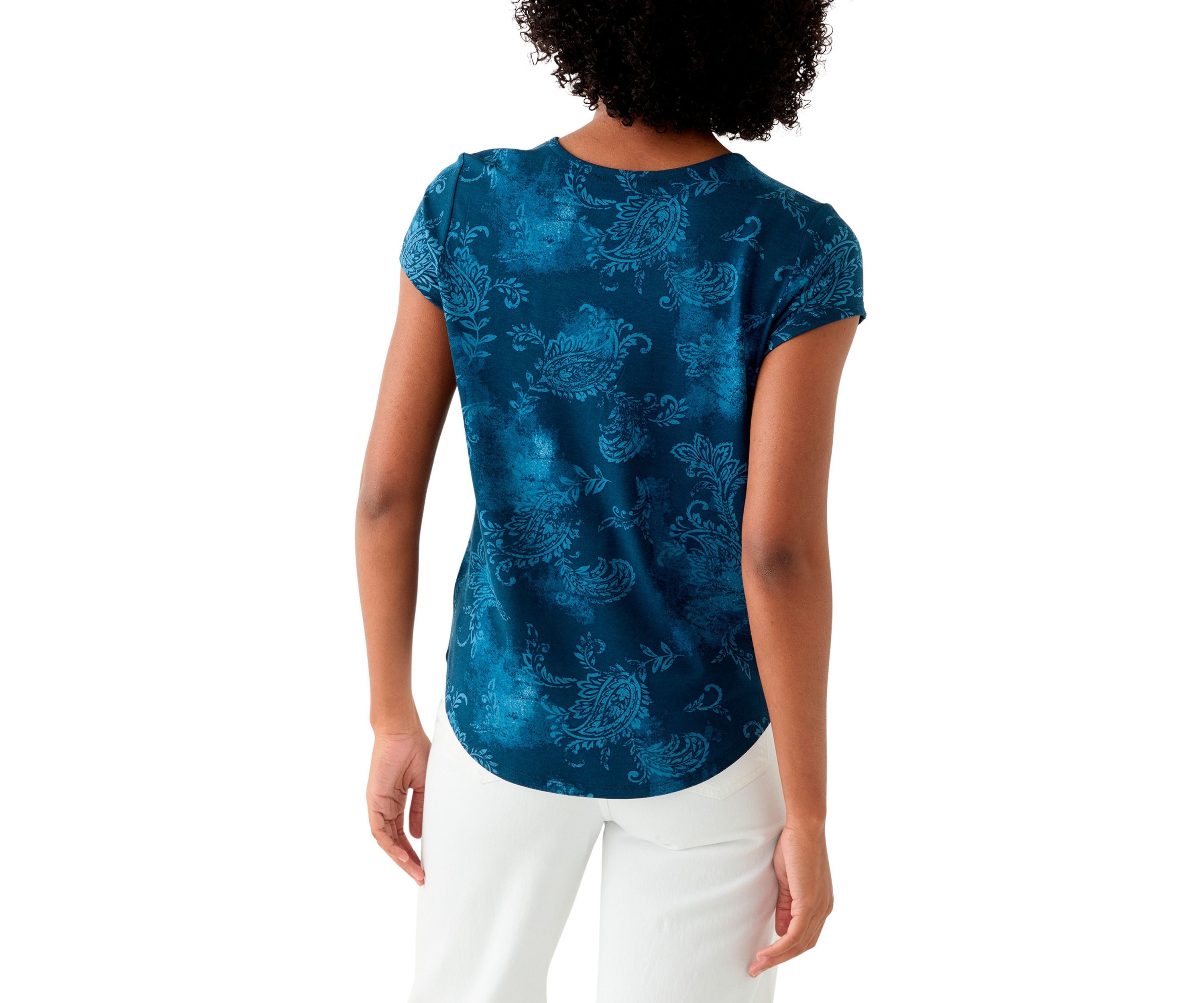 Petite Printed Crew Neck T-Shirt 