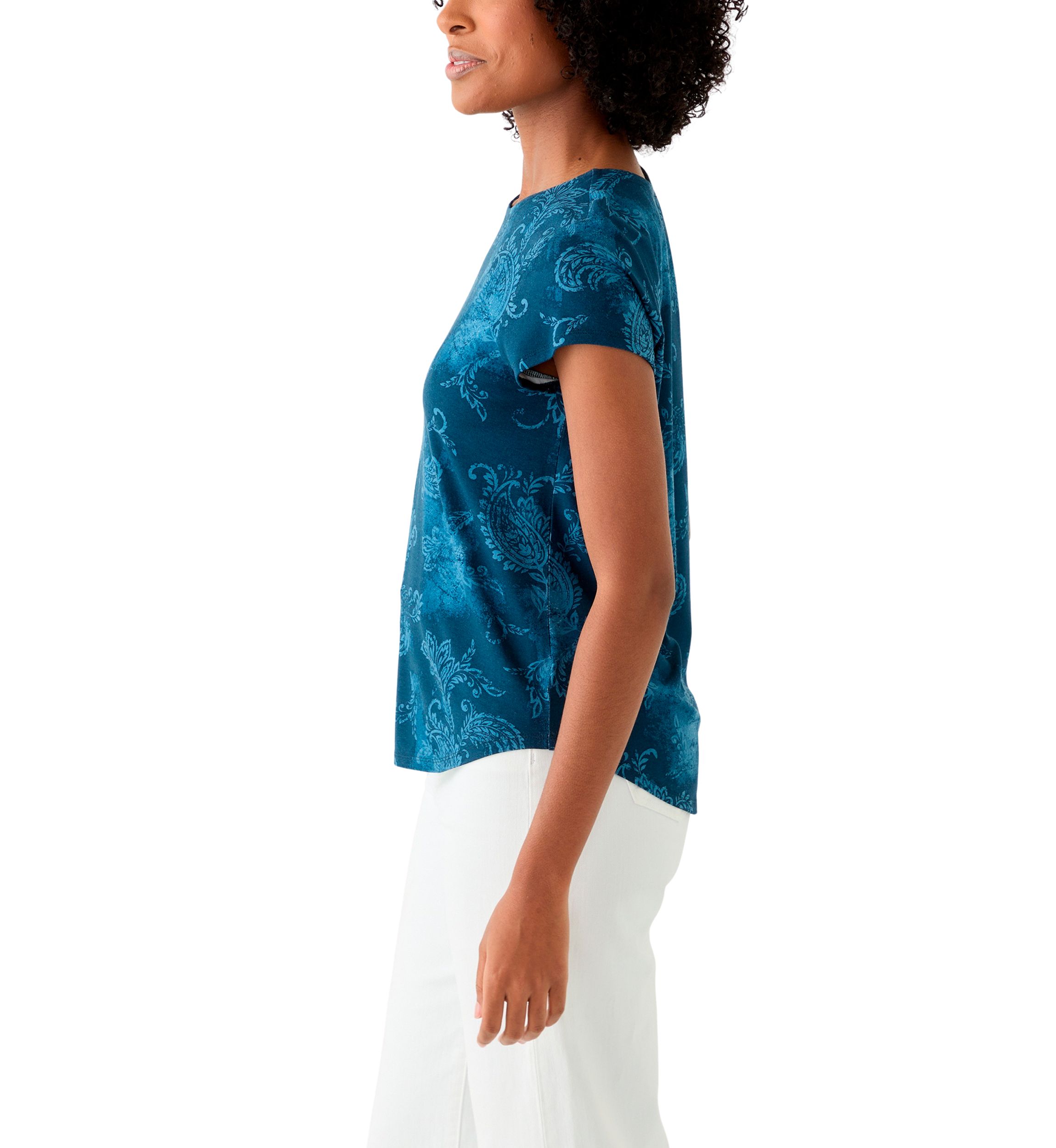 Petite Printed Crew Neck T-Shirt 