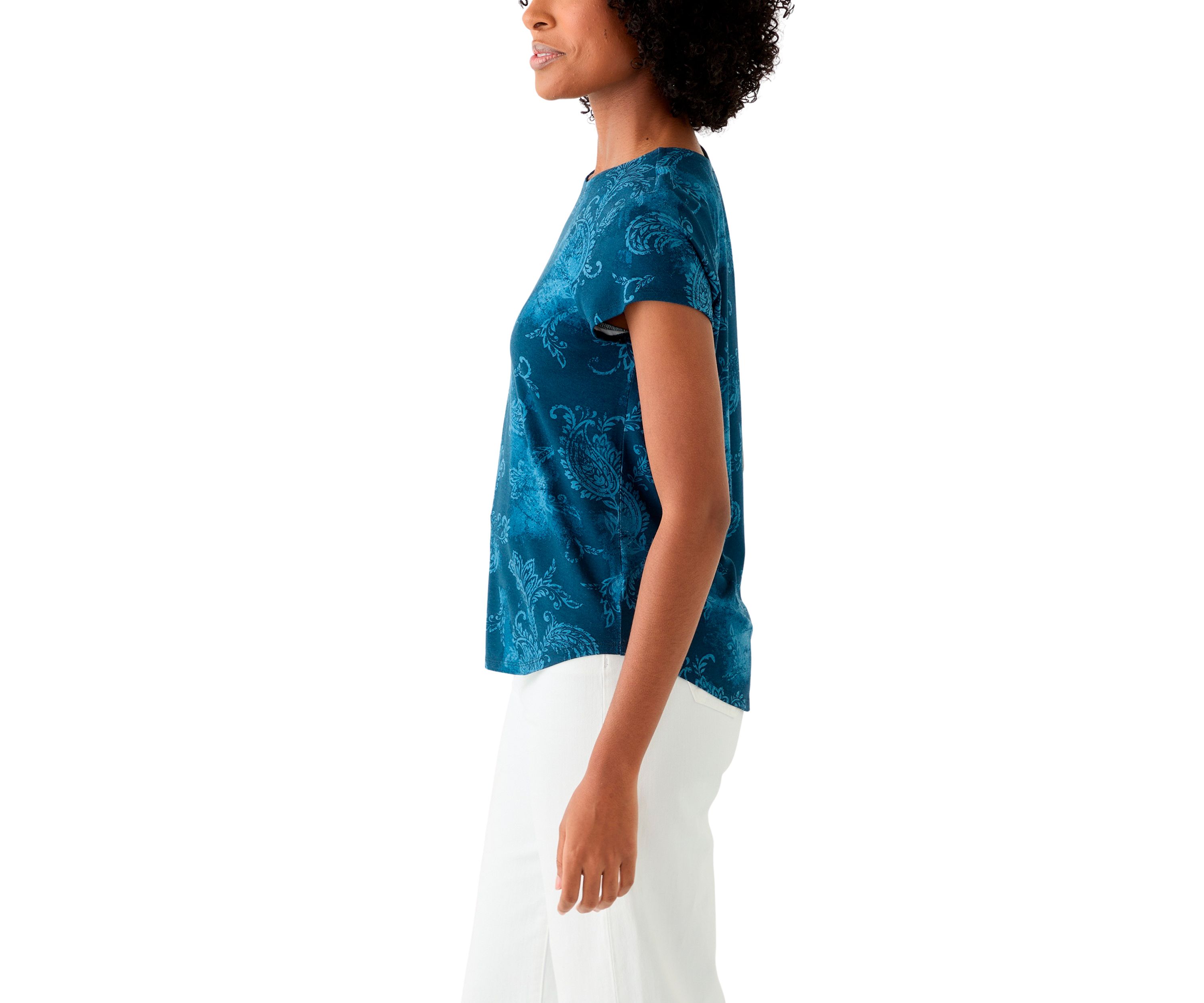 Petite Printed Crew Neck T-Shirt 