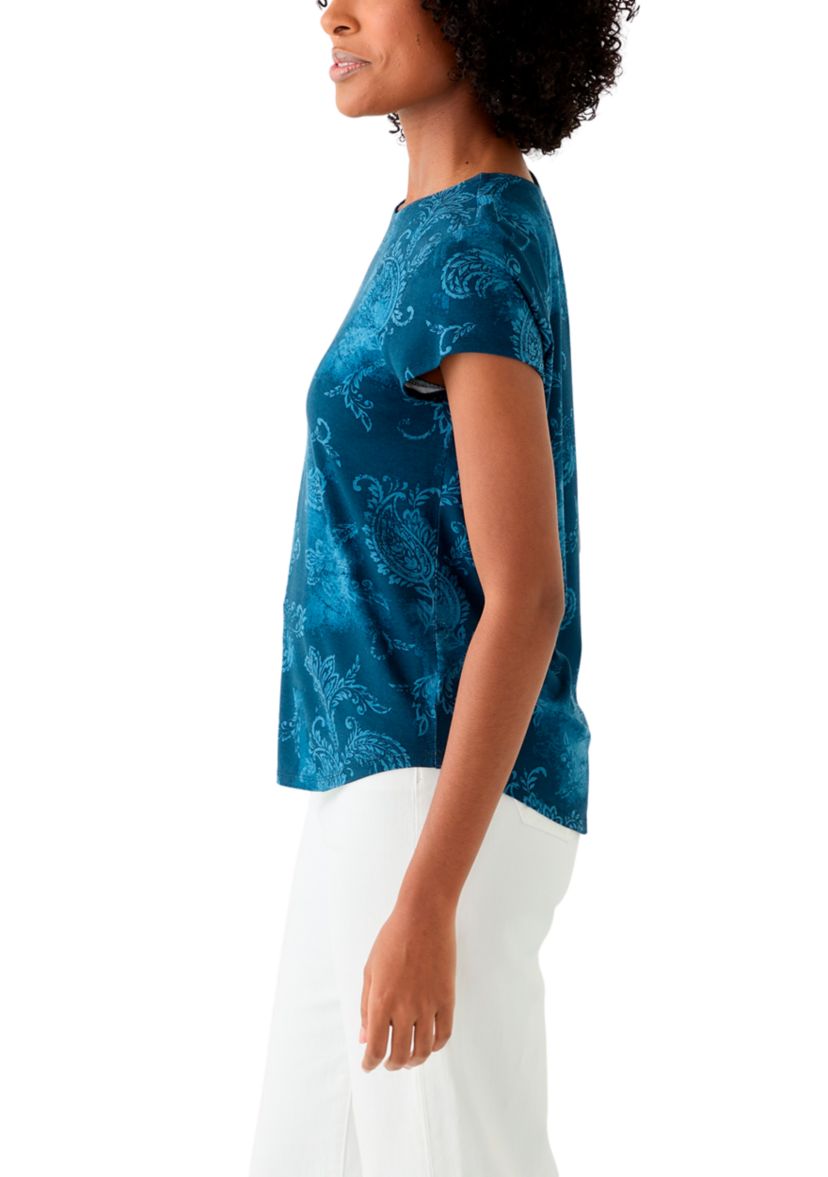 Petite Printed Crew Neck T-Shirt 