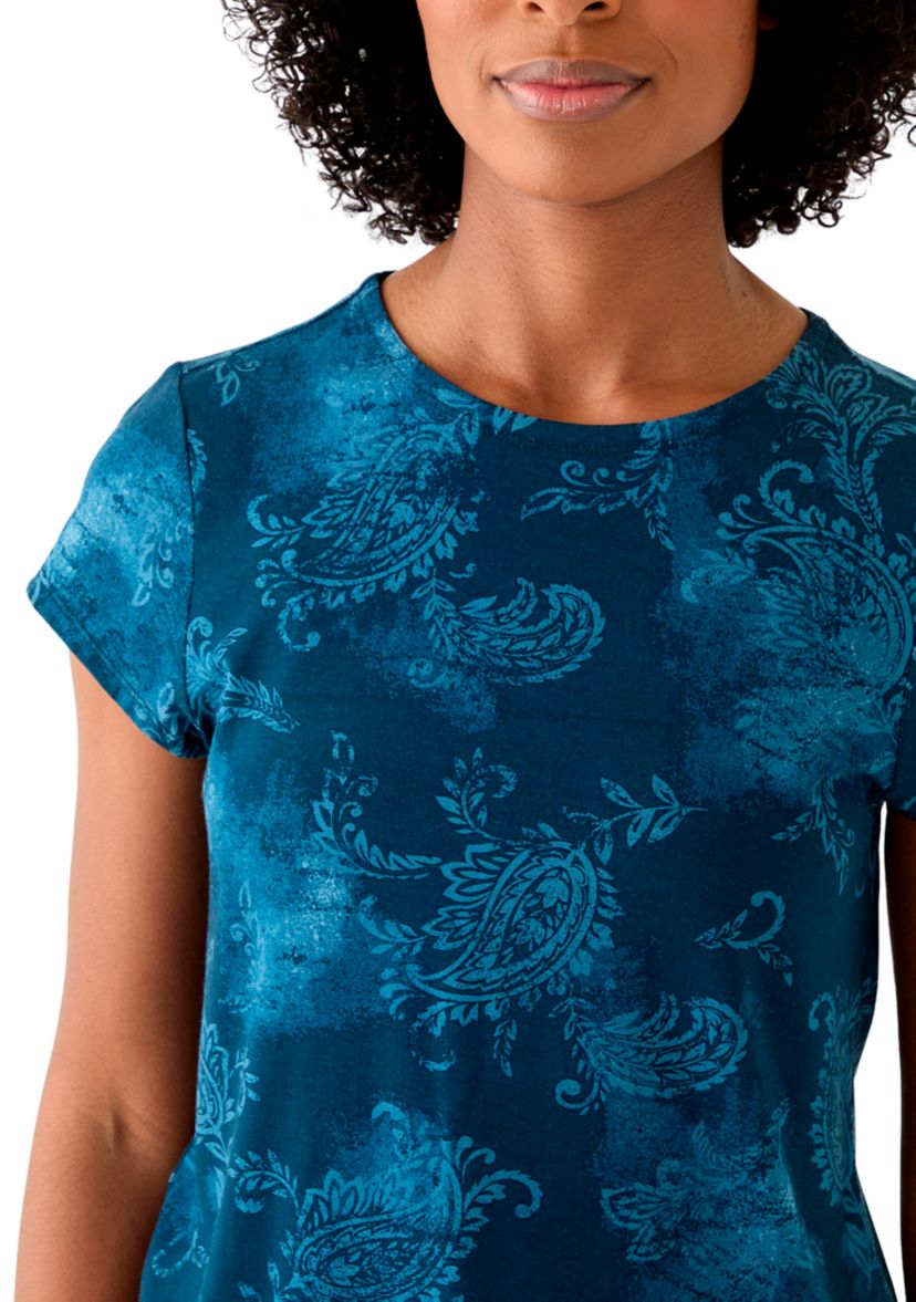 Petite Printed Crew Neck T-Shirt 