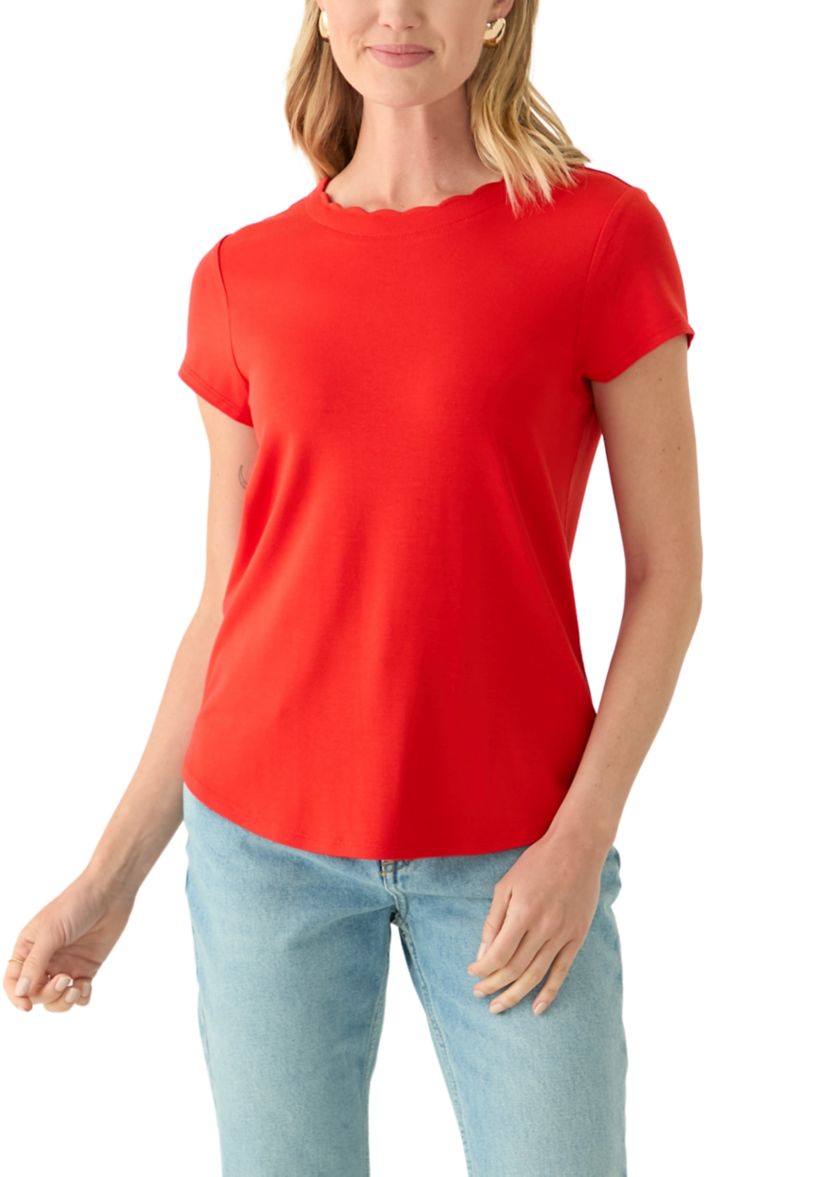 Petite Scallop Neck T-Shirt 