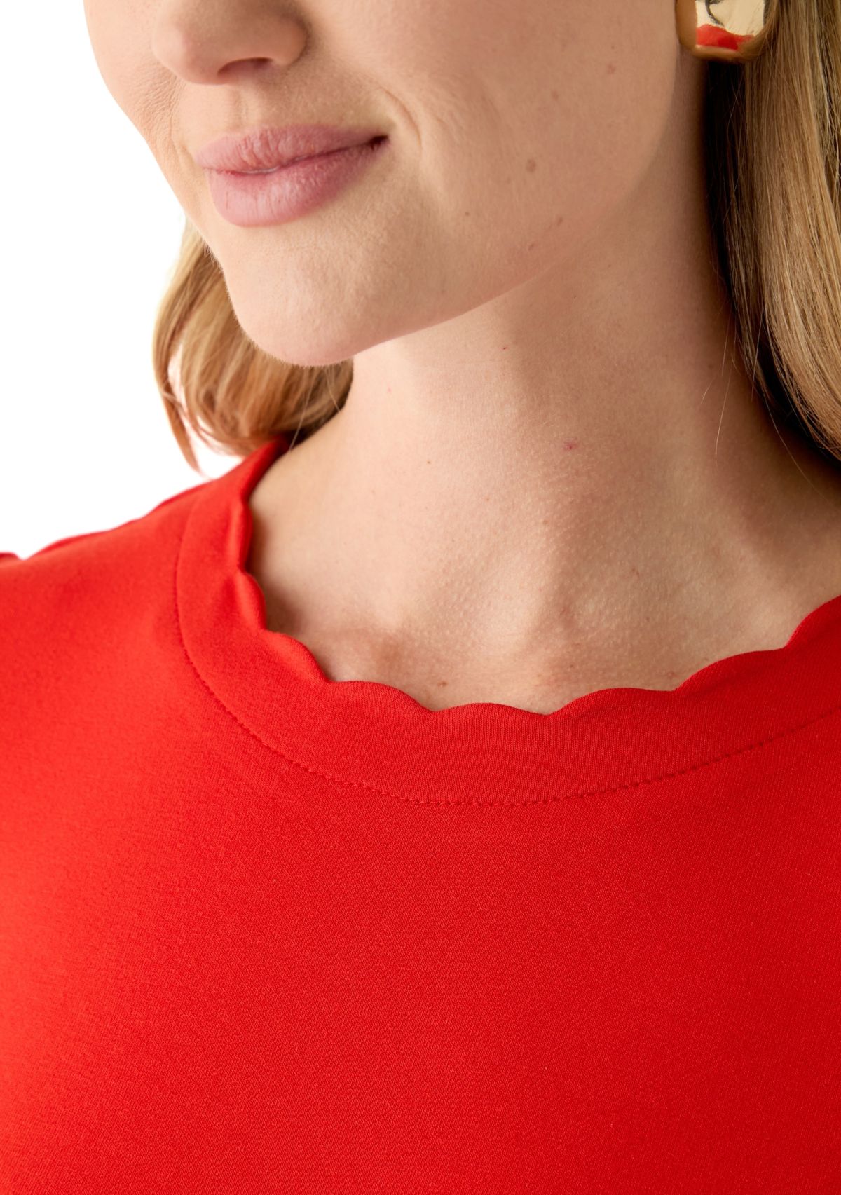 Petite Scallop Neck T-Shirt 