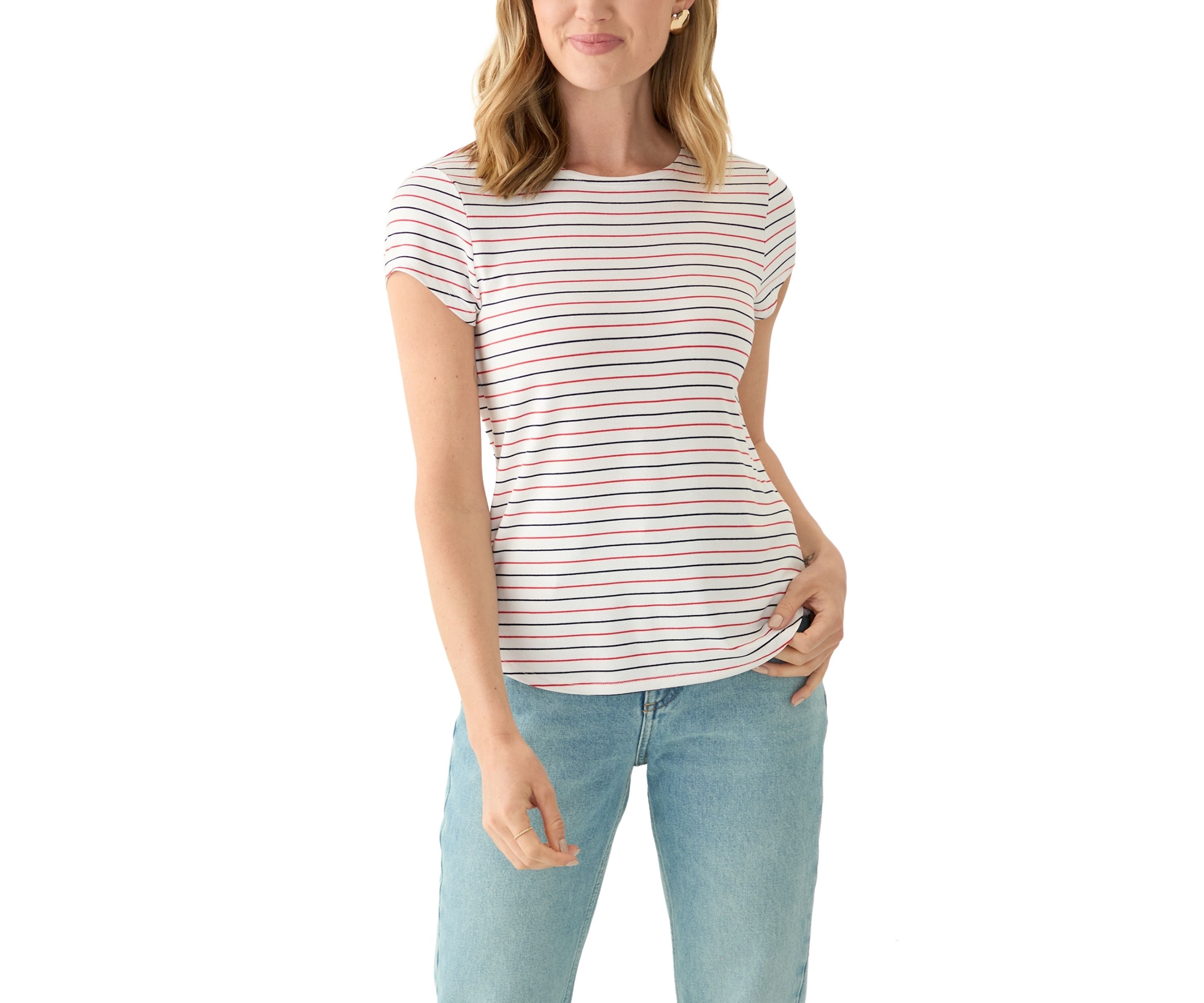 Petite Printed Crew Neck Top