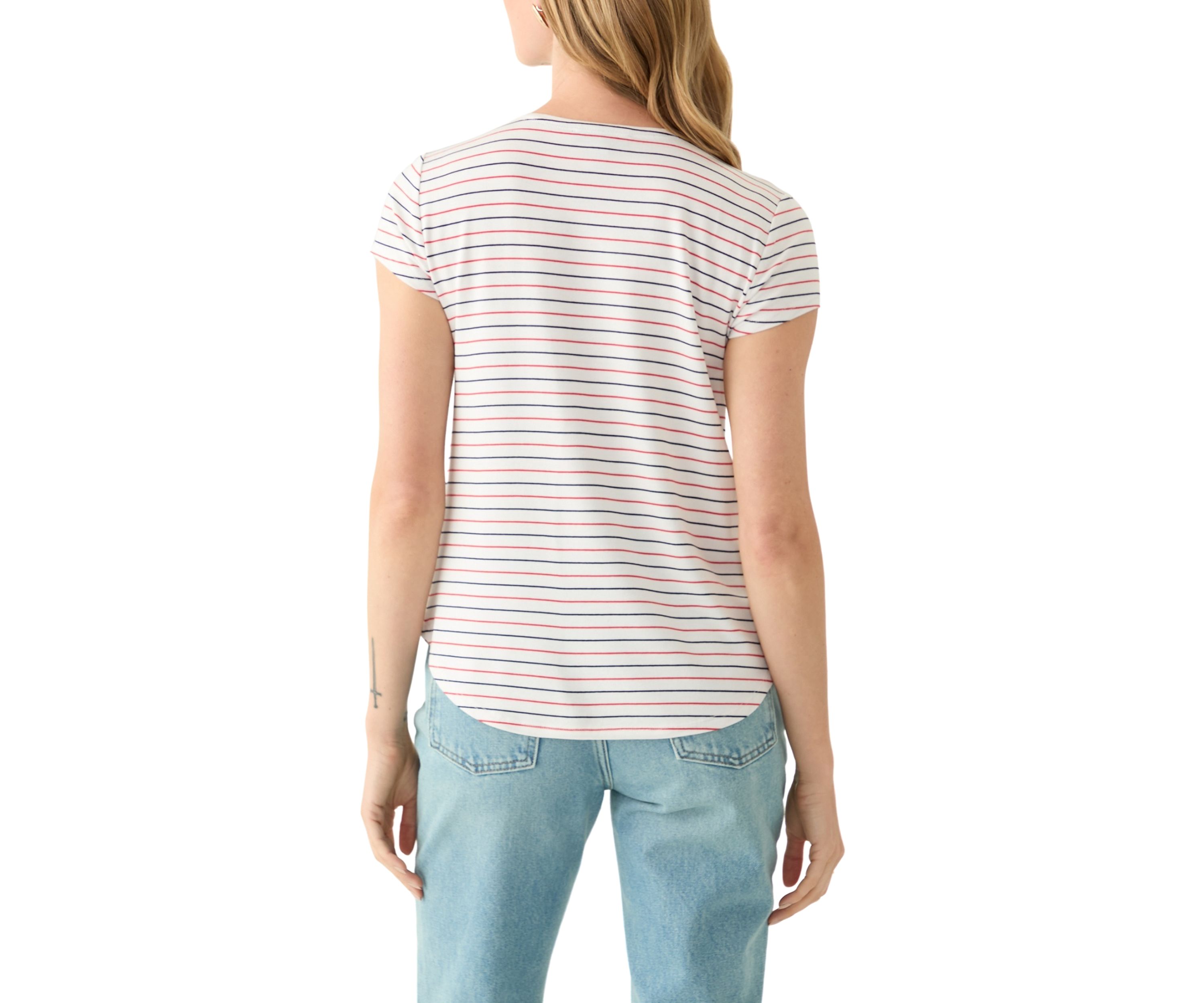 Petite Printed Crew Neck Top