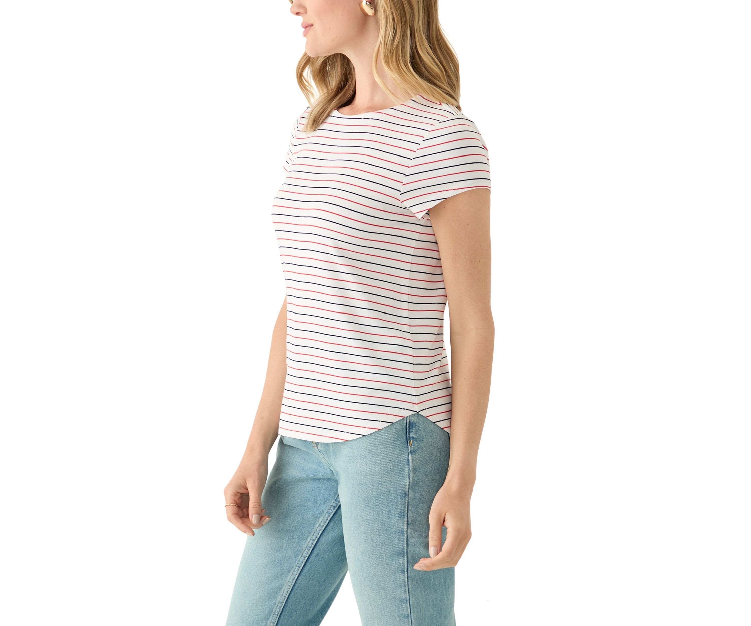 Petite Printed Crew Neck Top